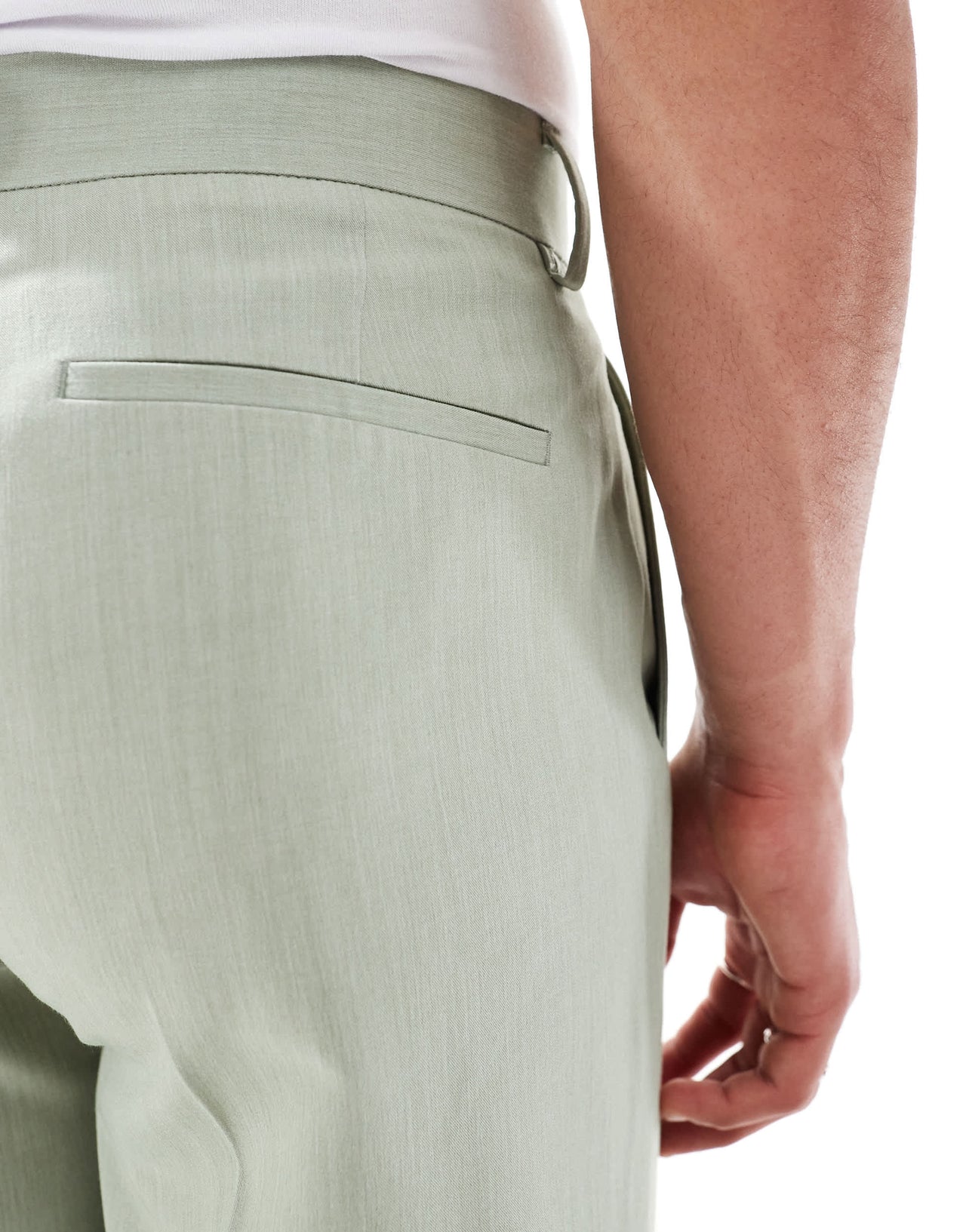 ASOS DESIGN straight leg suit trousers in sage green texture