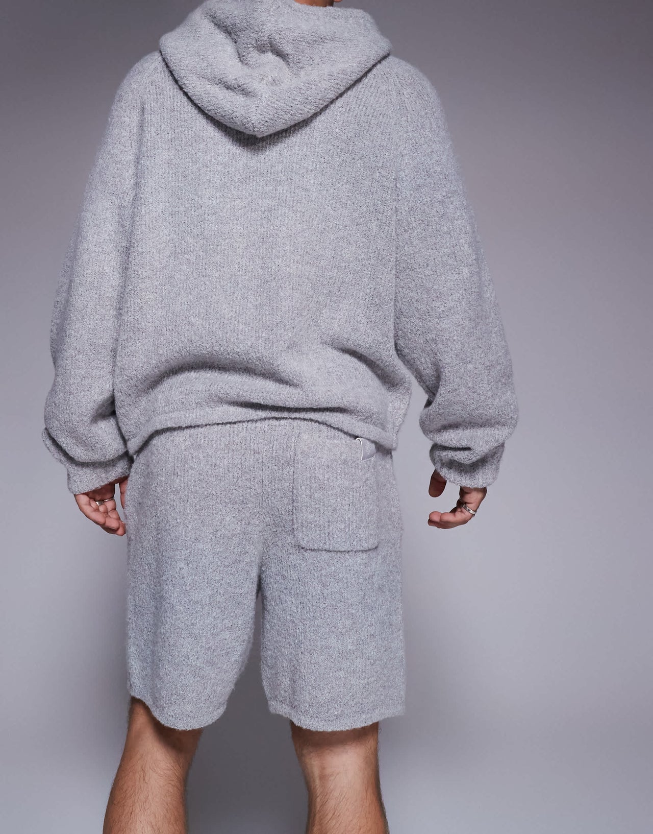 The Couture Club co-ord boucle knit shorts in grey marl