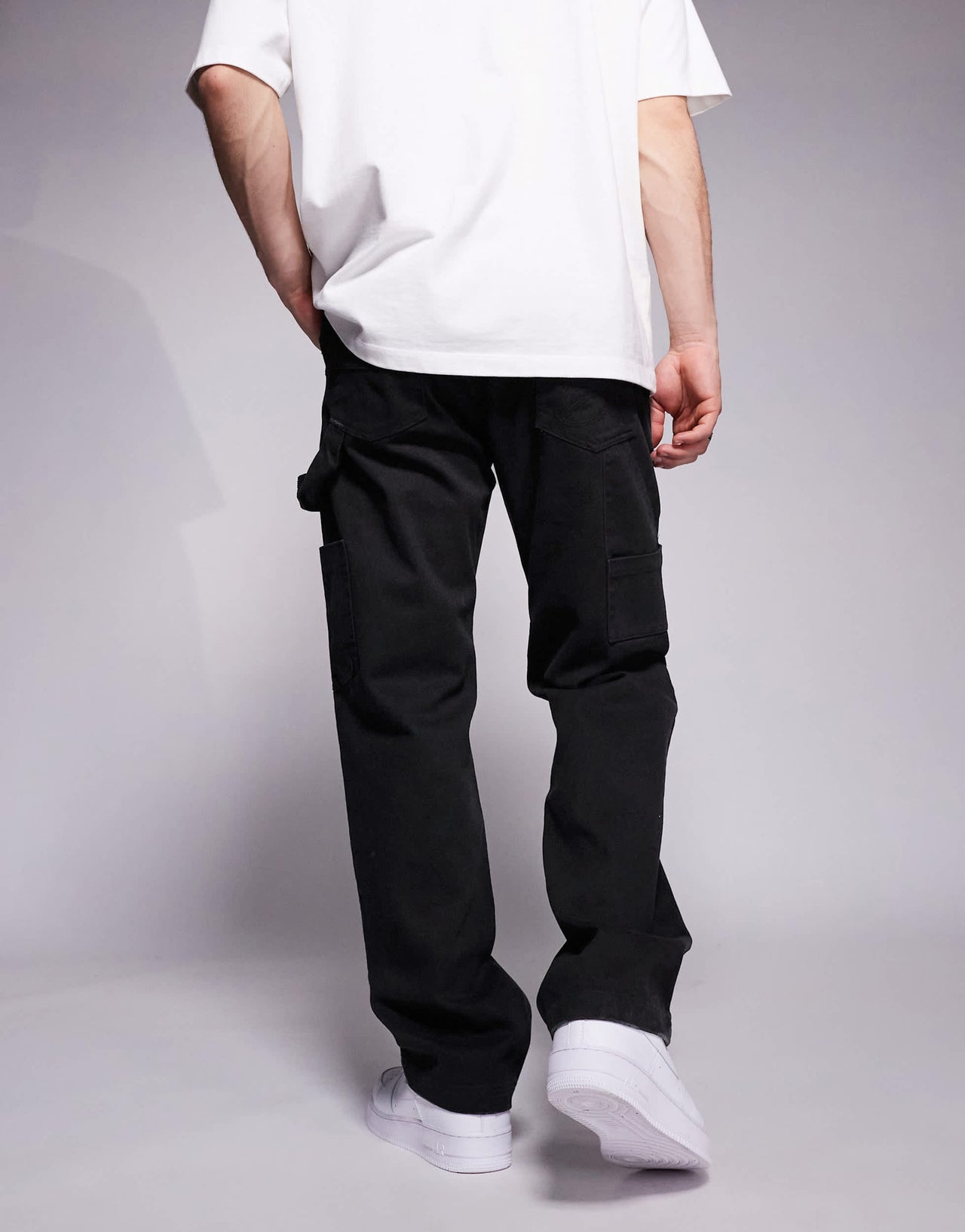 The Couture Club twill double patch trousers in washed black