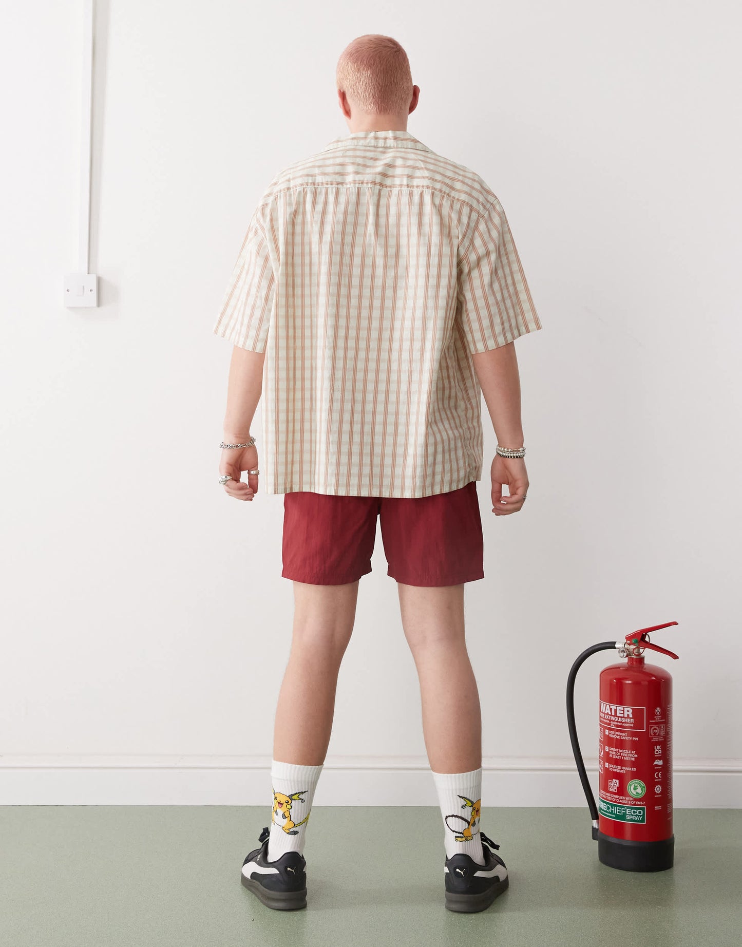 Santa Cruz half moon graphic logo swimshorts in red