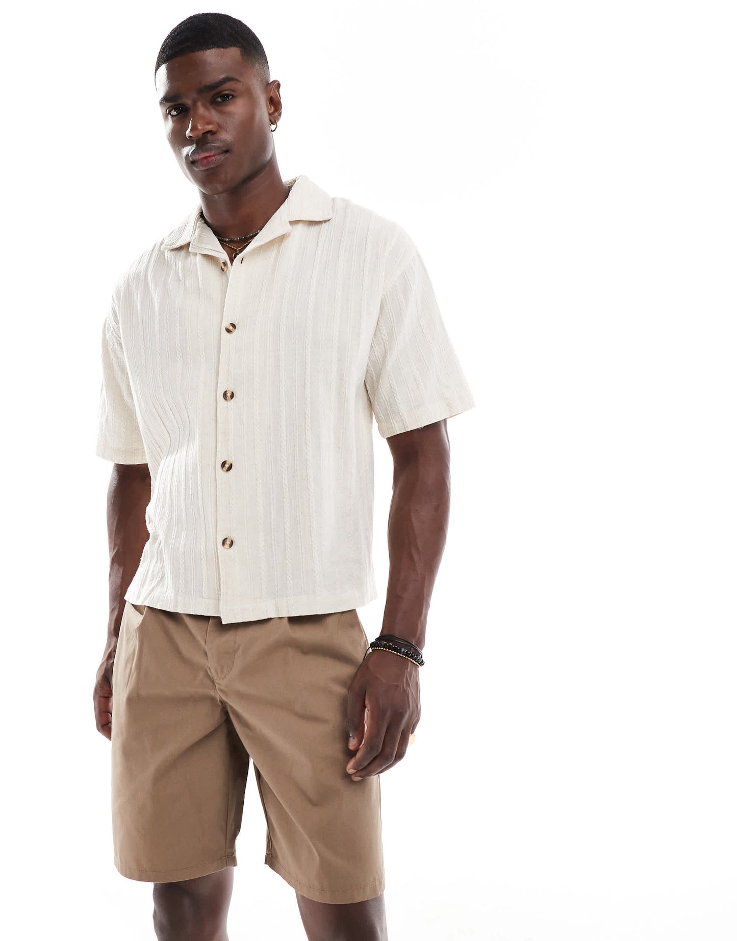 ONLY & SONS loose fit chino shorts in brown