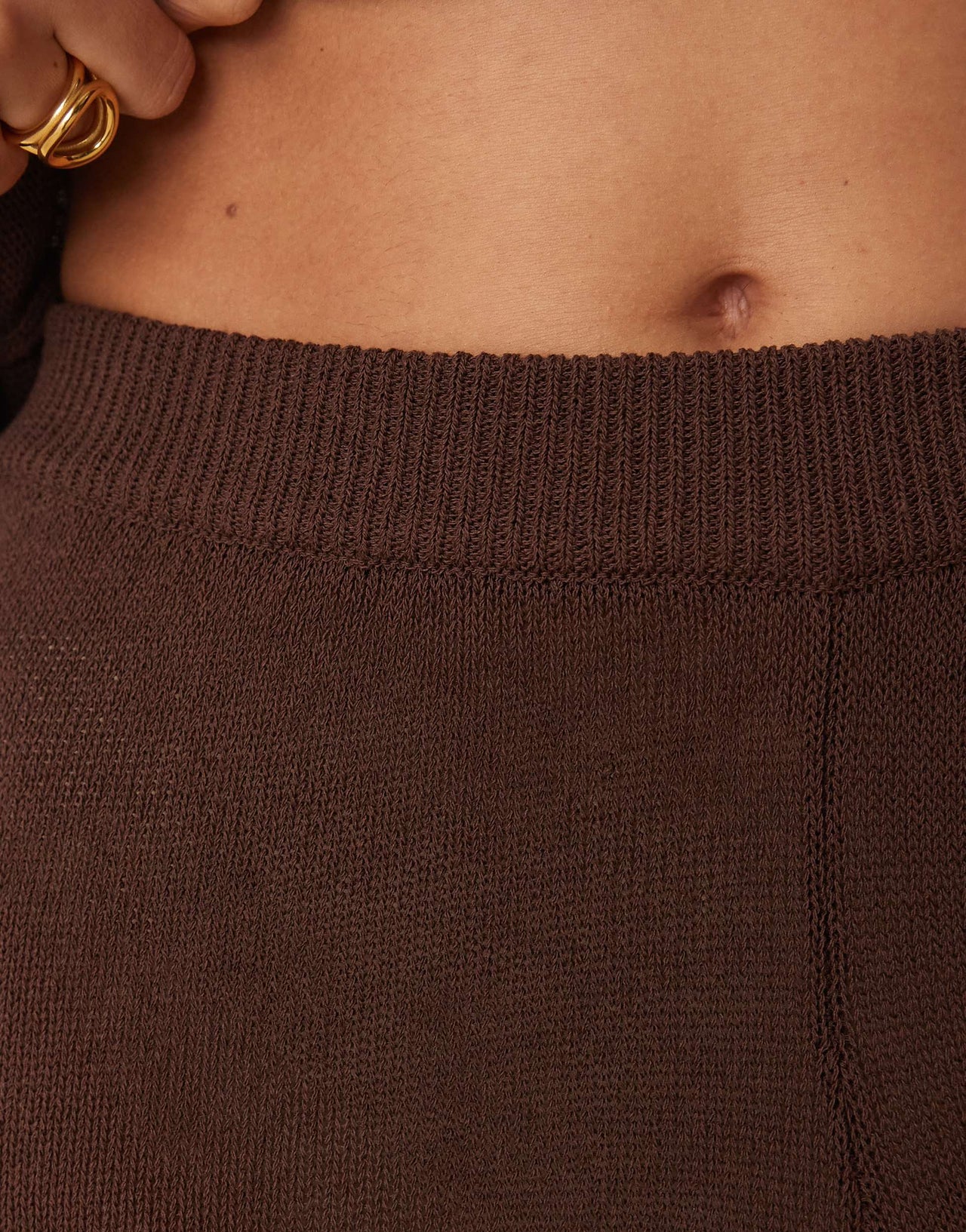 ASOS DESIGN knitted slub trouser co-ord in chocolate