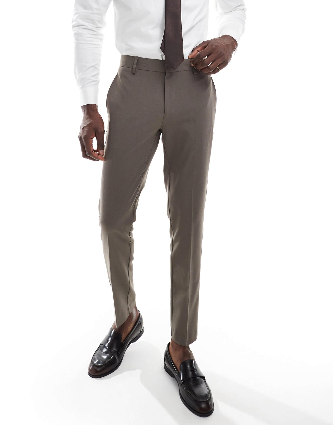 ASOS DESIGN skinny suit trousers in mink brown