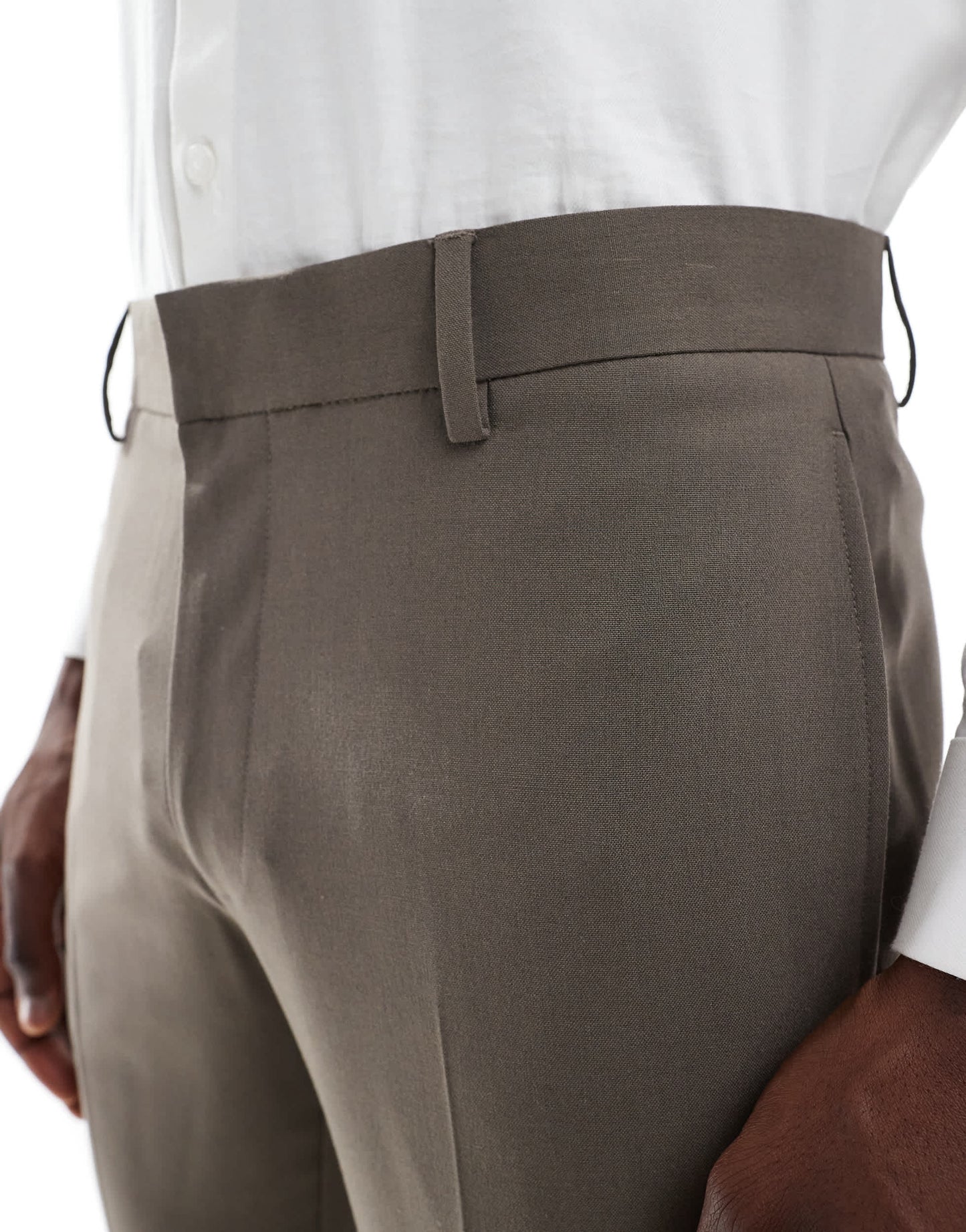 ASOS DESIGN skinny suit trousers in mink brown