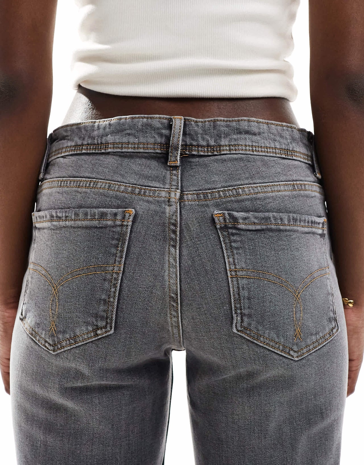 Bershka low rise flared jeans in washed grey