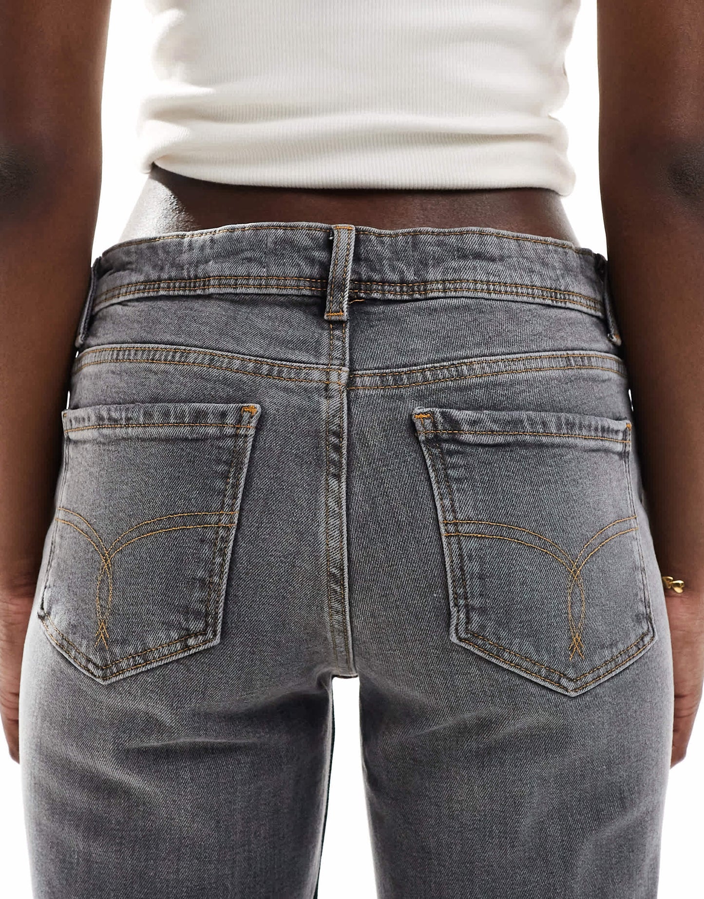 Bershka low rise flared jeans in washed grey