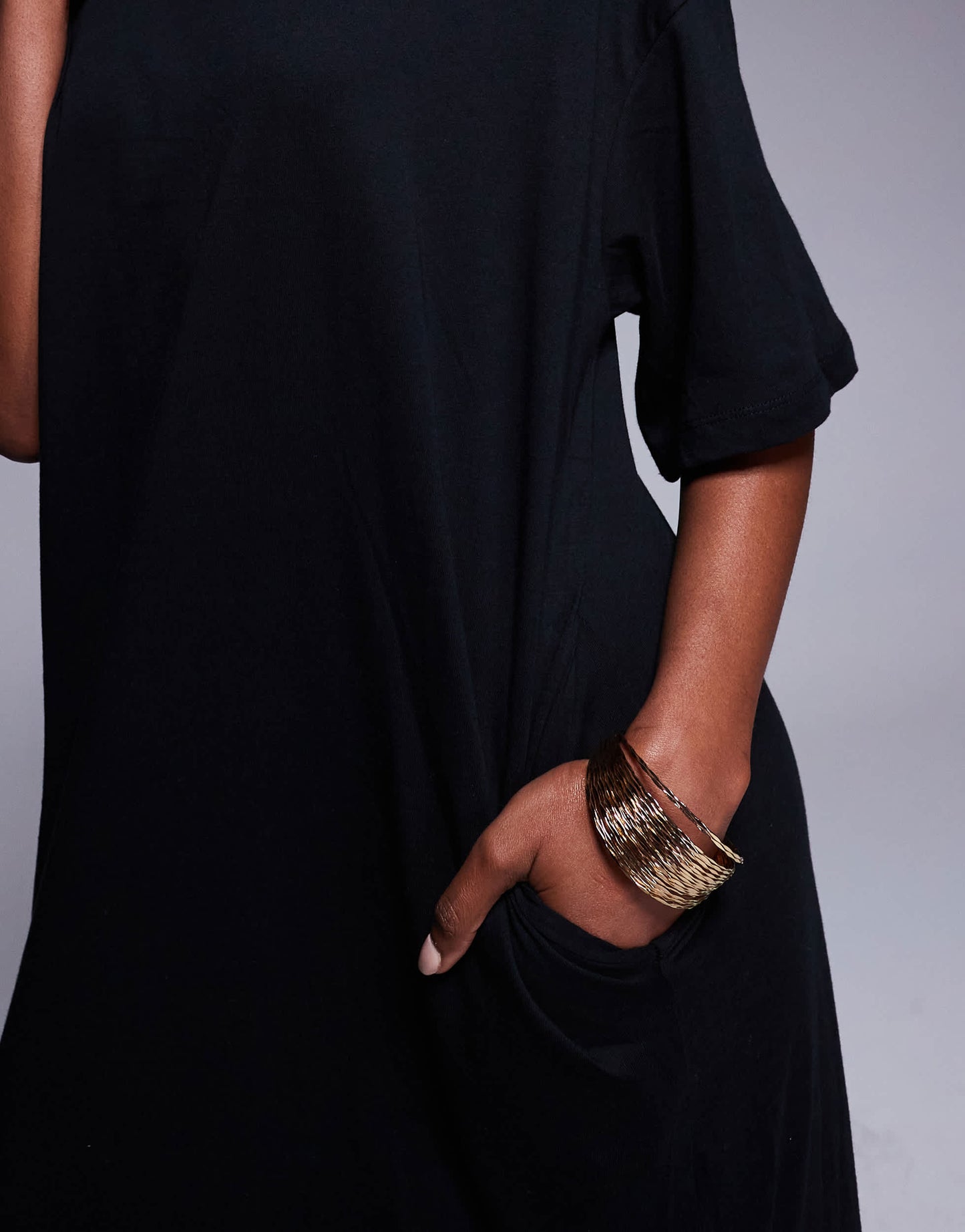 ASOS DESIGN oversized midaxi t-shirt dress in black