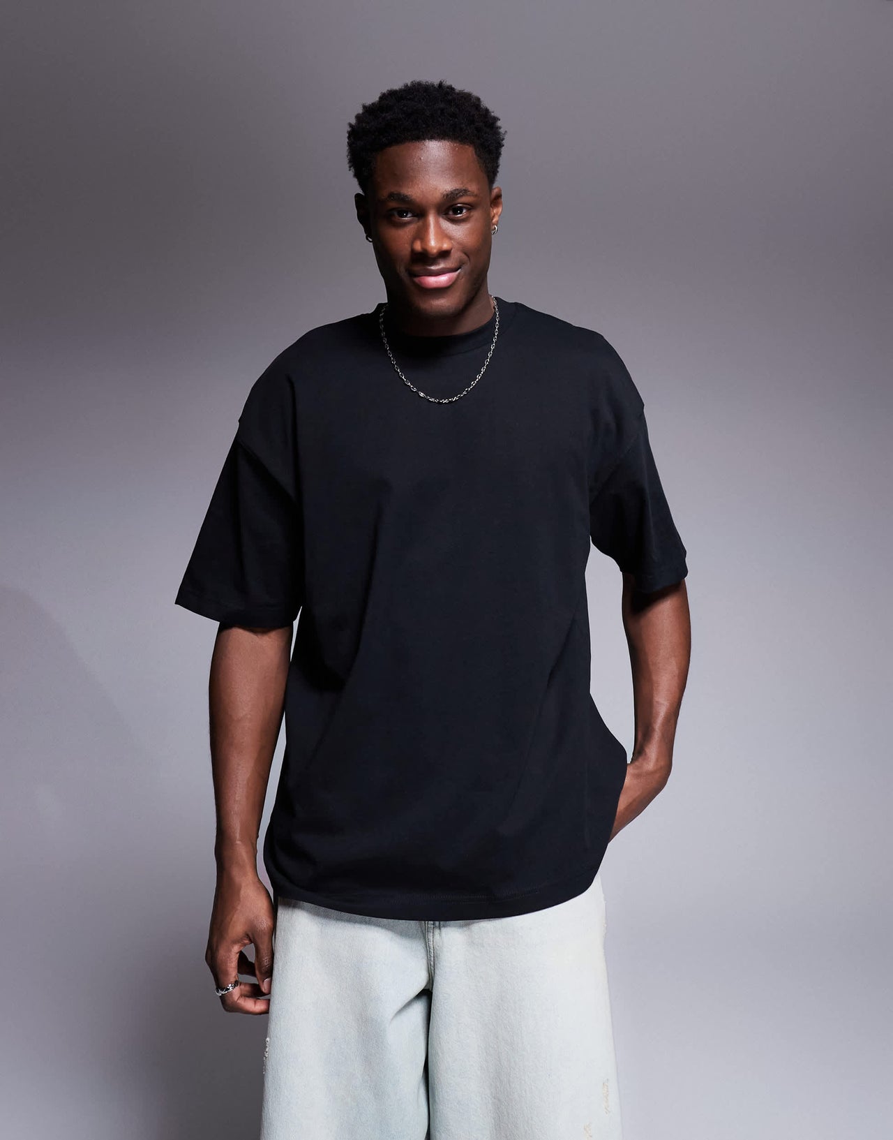ASOS DESIGN oversized t-shirt with city graphic in black