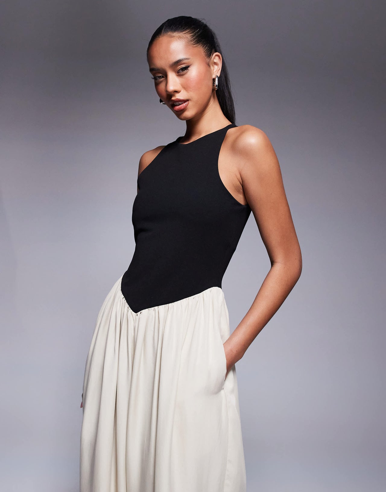 ASOS DESIGN hybrid wide leg jersey and cupro jumpsuit