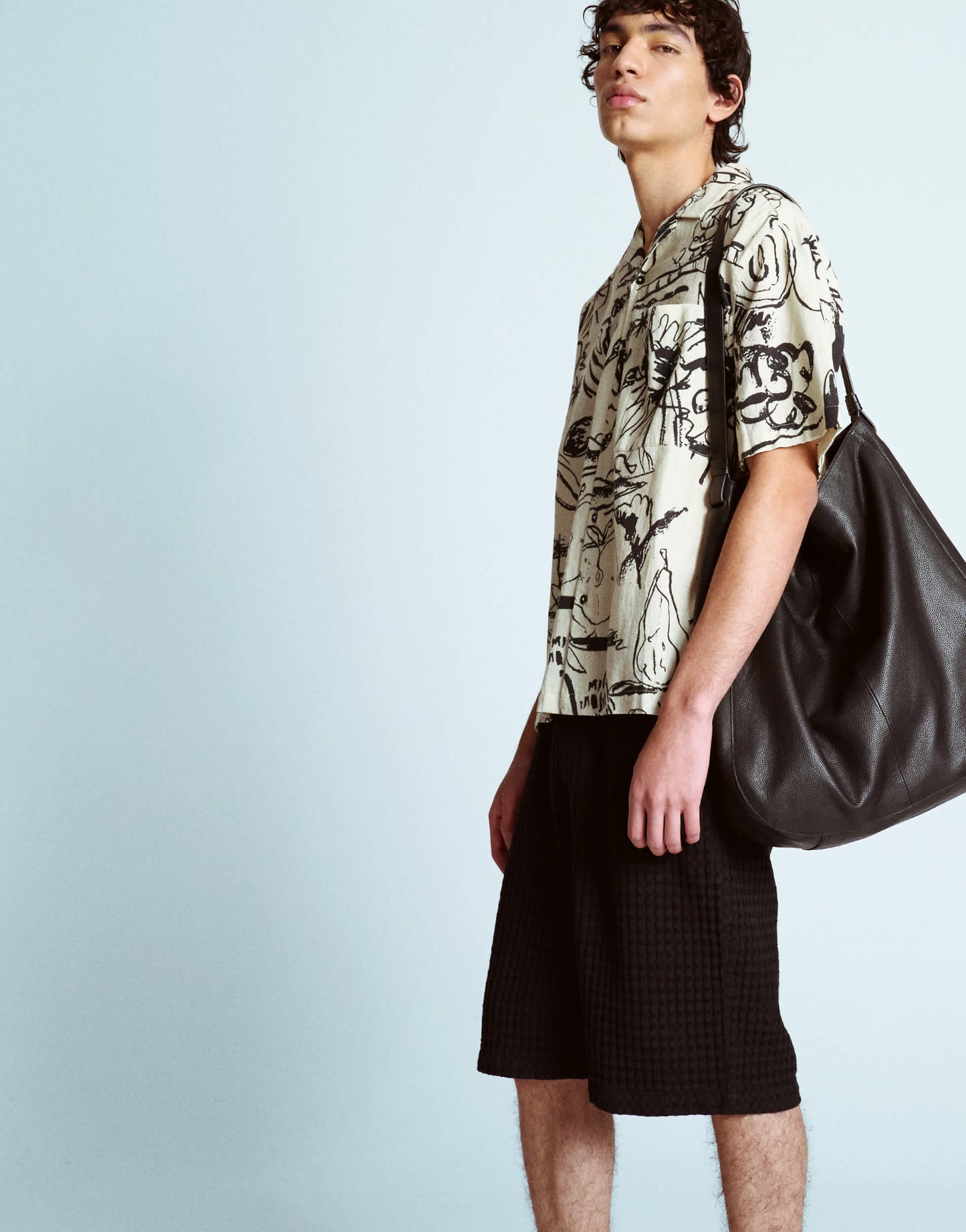 Topman textured grid check short co-ord in black