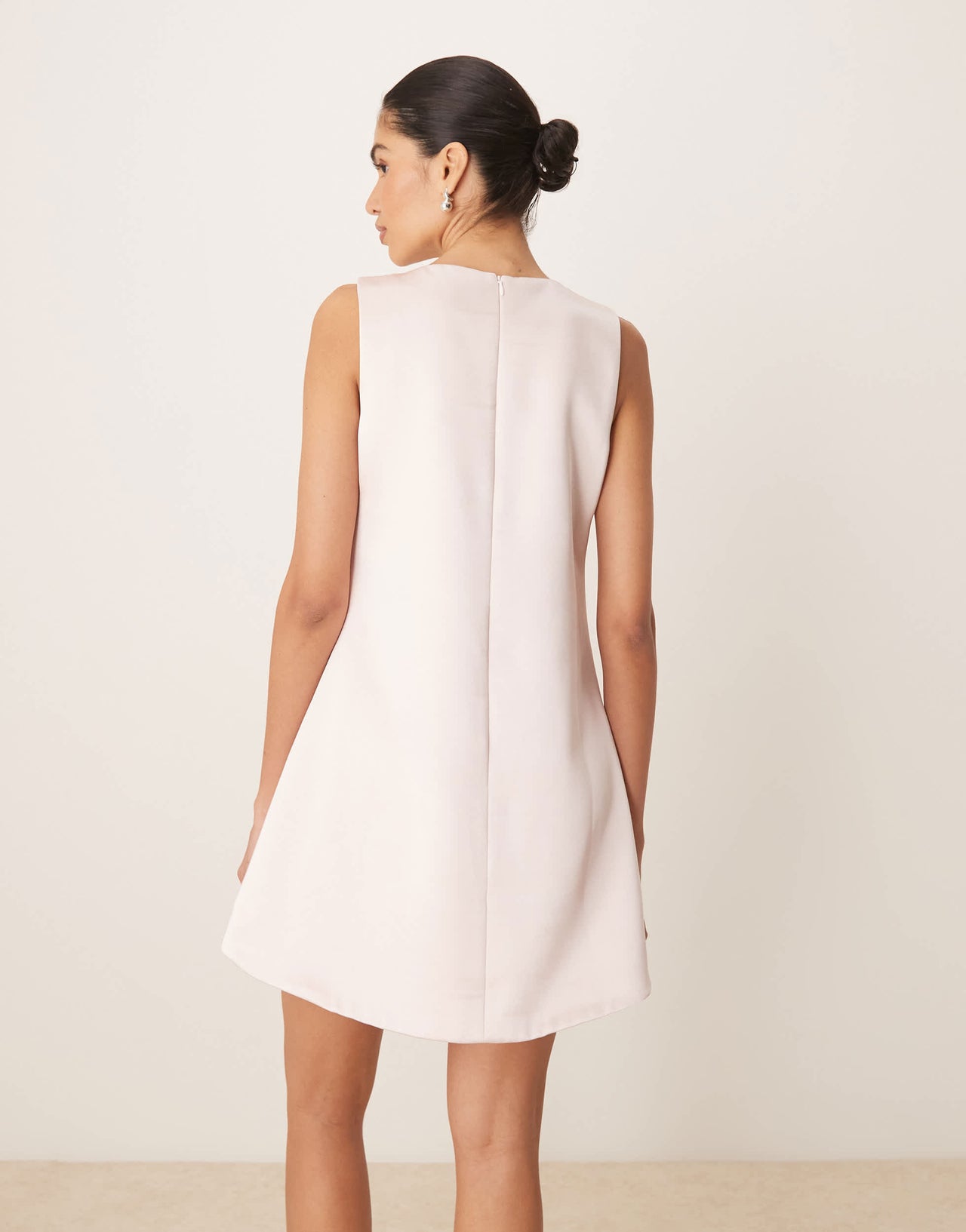 Six Stories satin mini shift dress in peony pink