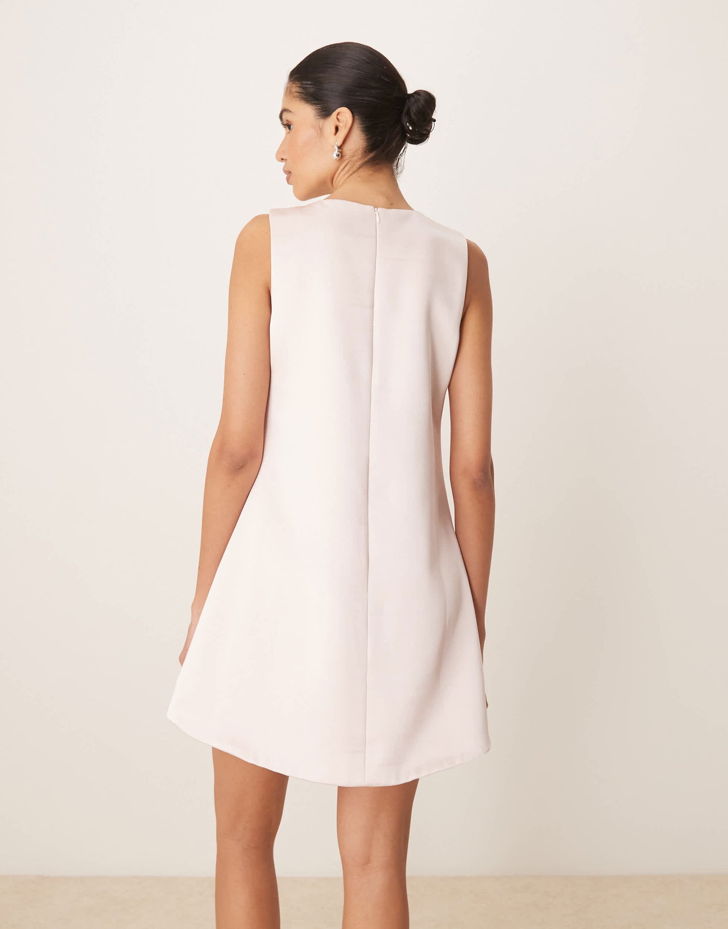 Six Stories satin mini shift dress in peony pink