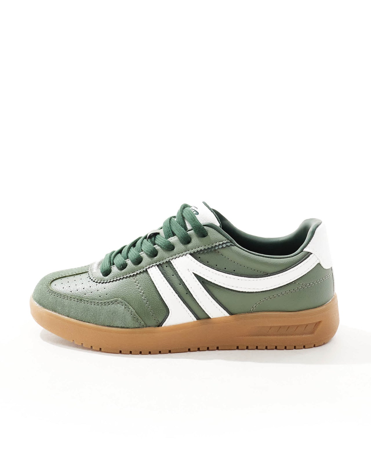 Pull&Bear retro trainers with gum sole in green