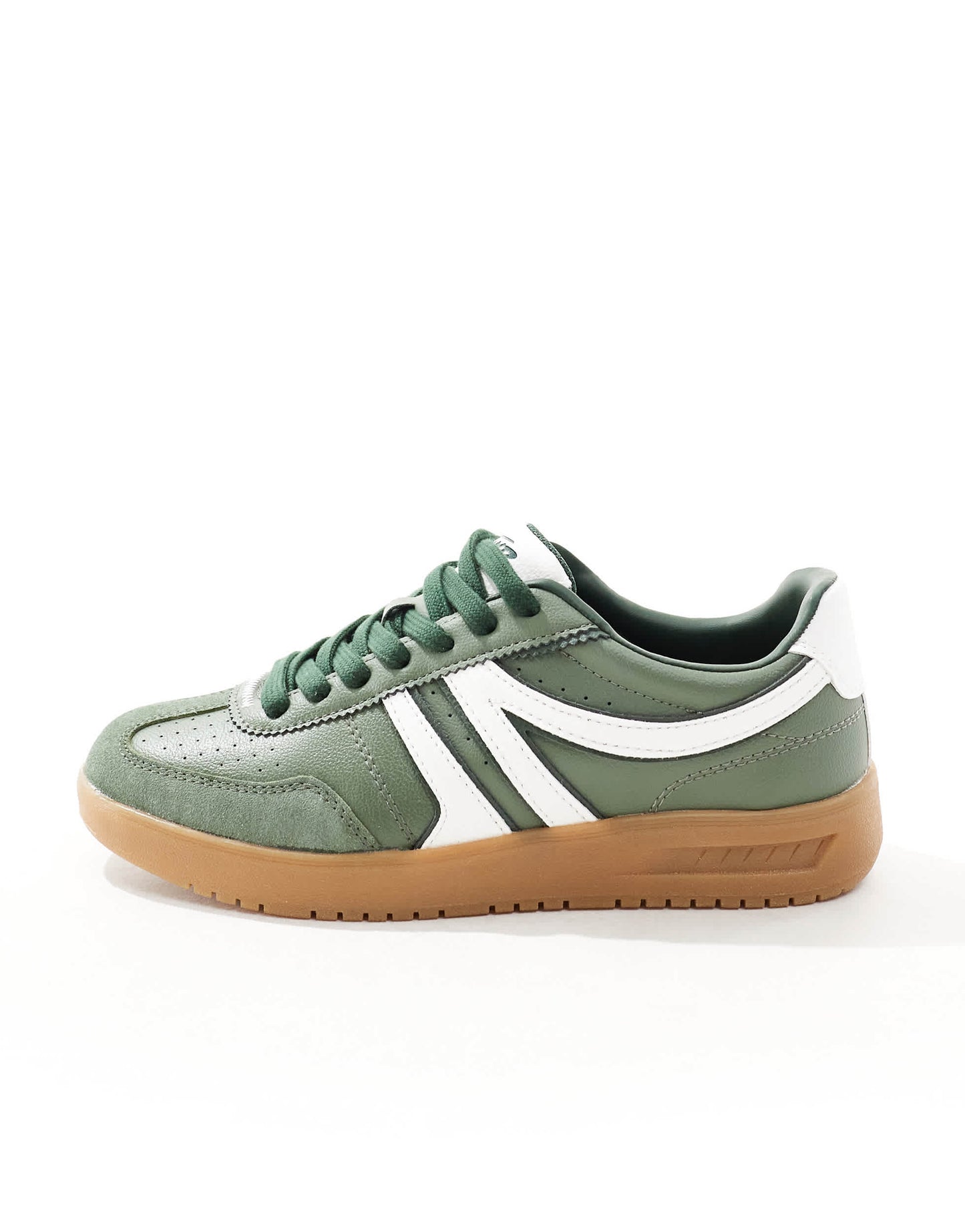 Pull&Bear retro trainers with gum sole in green