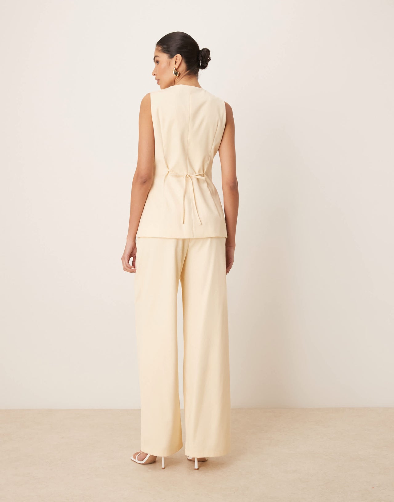 Six Stories tailored trouser co-ord in lemon