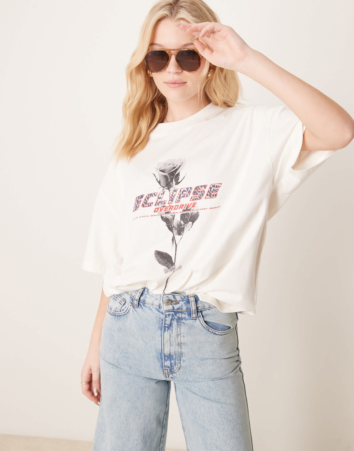 ASOS DESIGN oversized t-shirt with rose graphic
