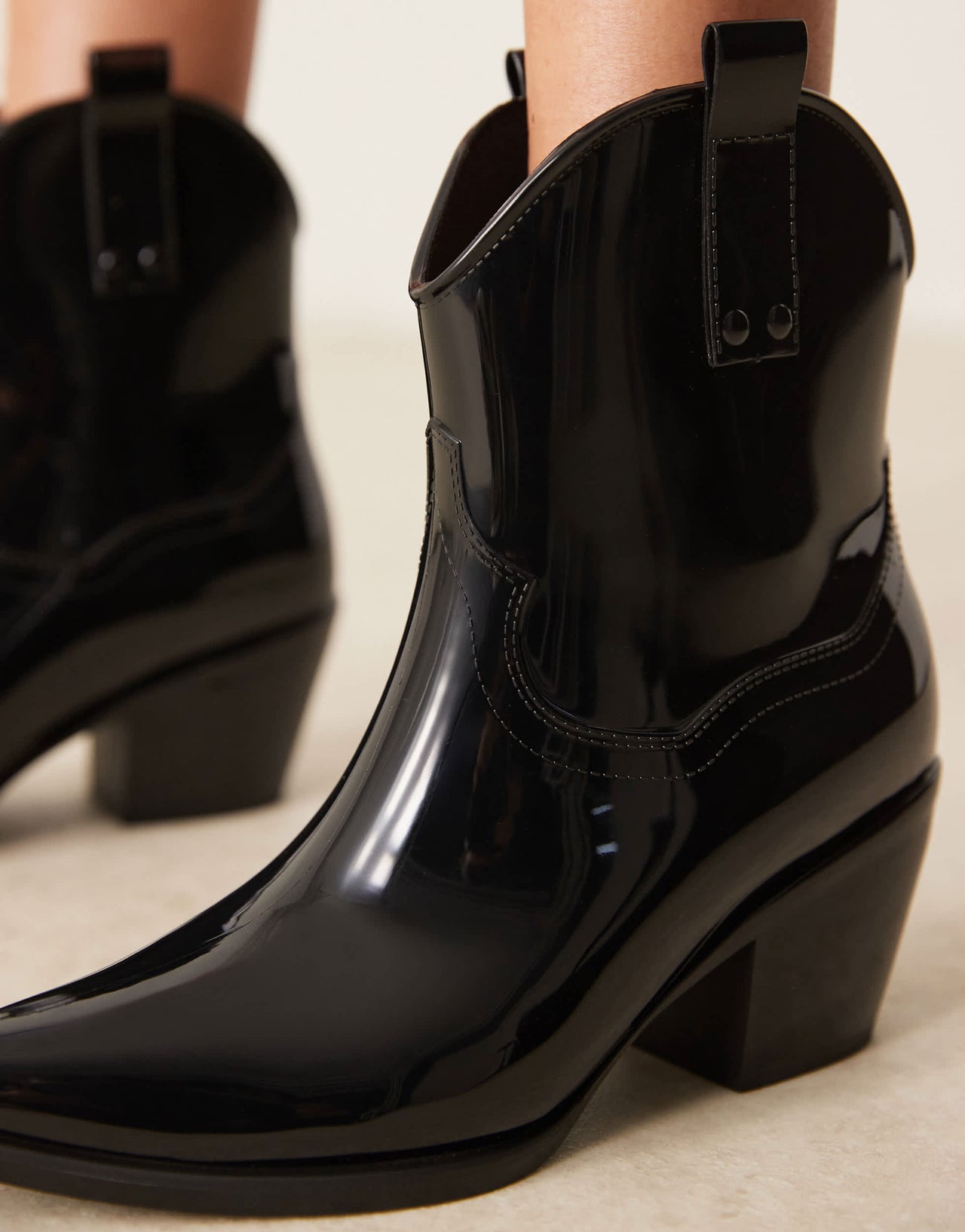 Glamorous welly western boots in black