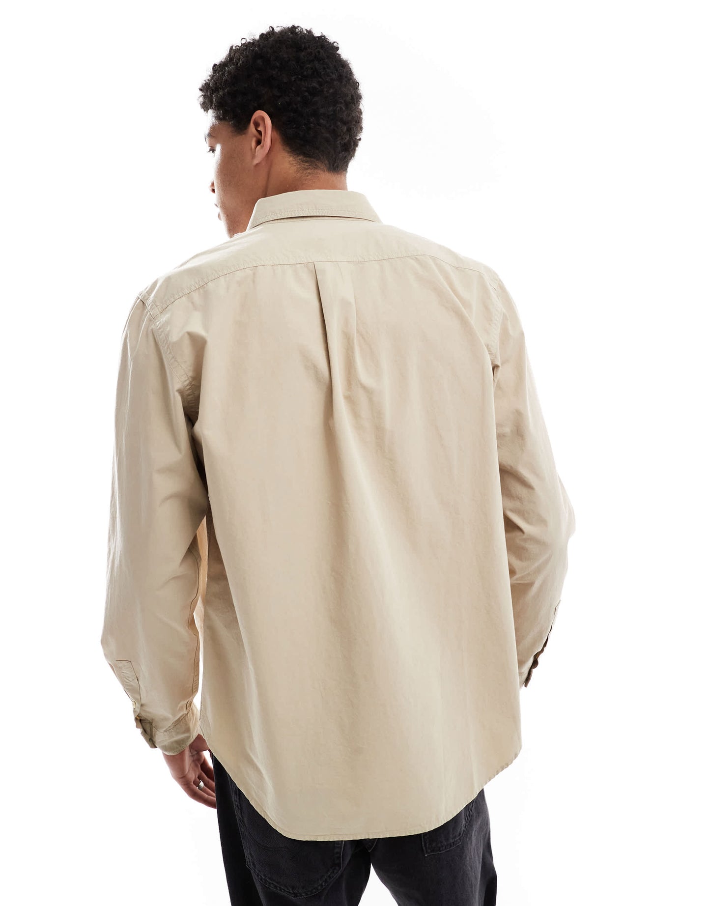 PS Paul Smith casual overshirt with patch logo in sand