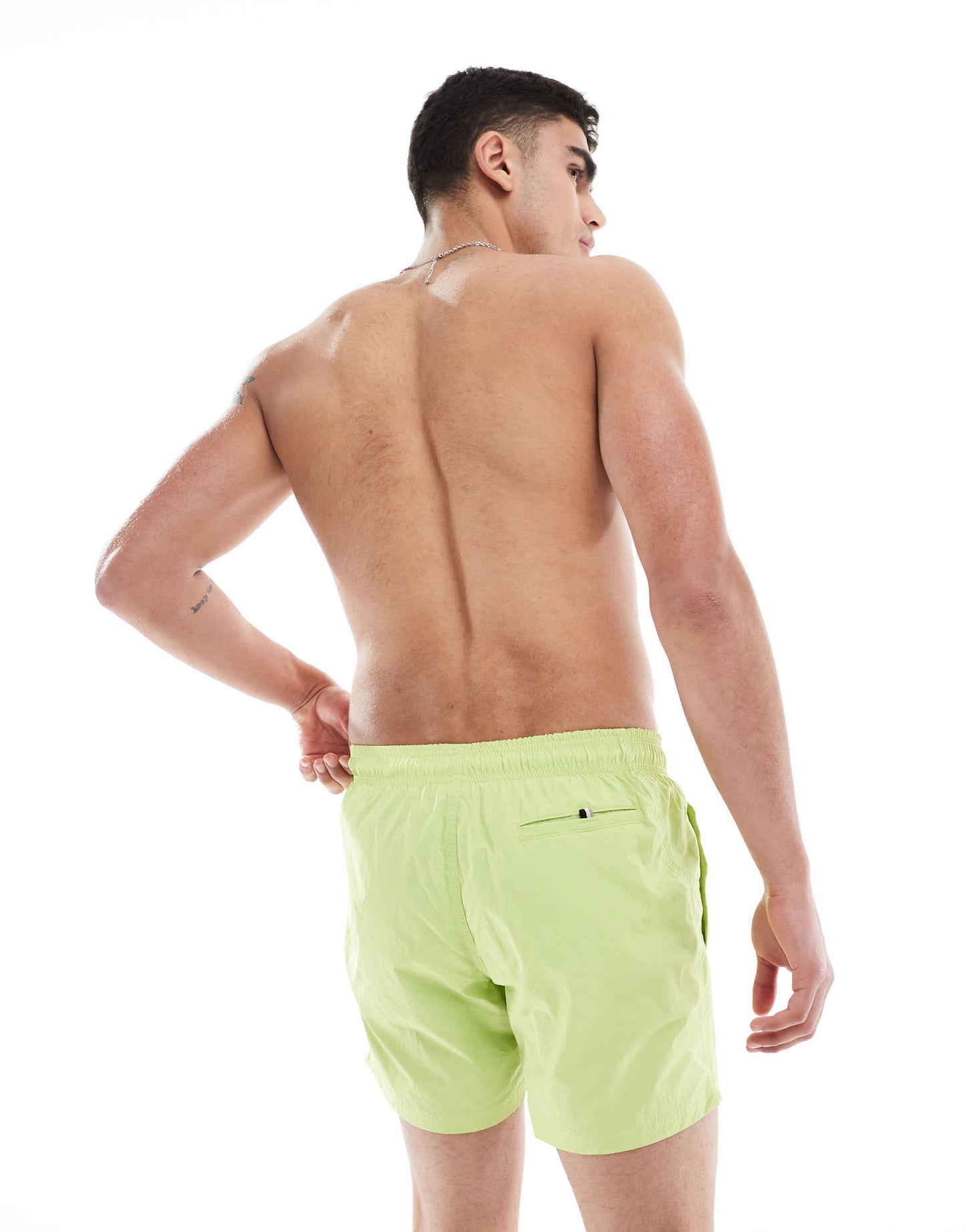 Boss Octopus logo swim short in bright green