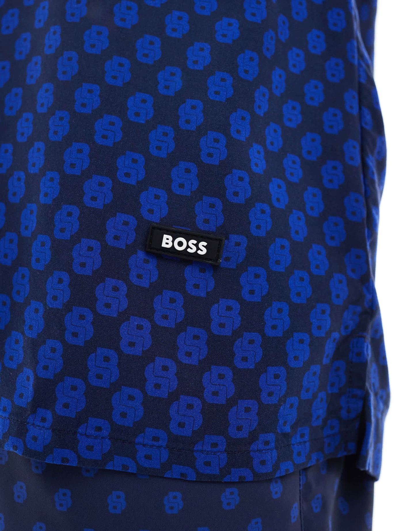 Boss co-ord all over print short sleeve shirt in blue
