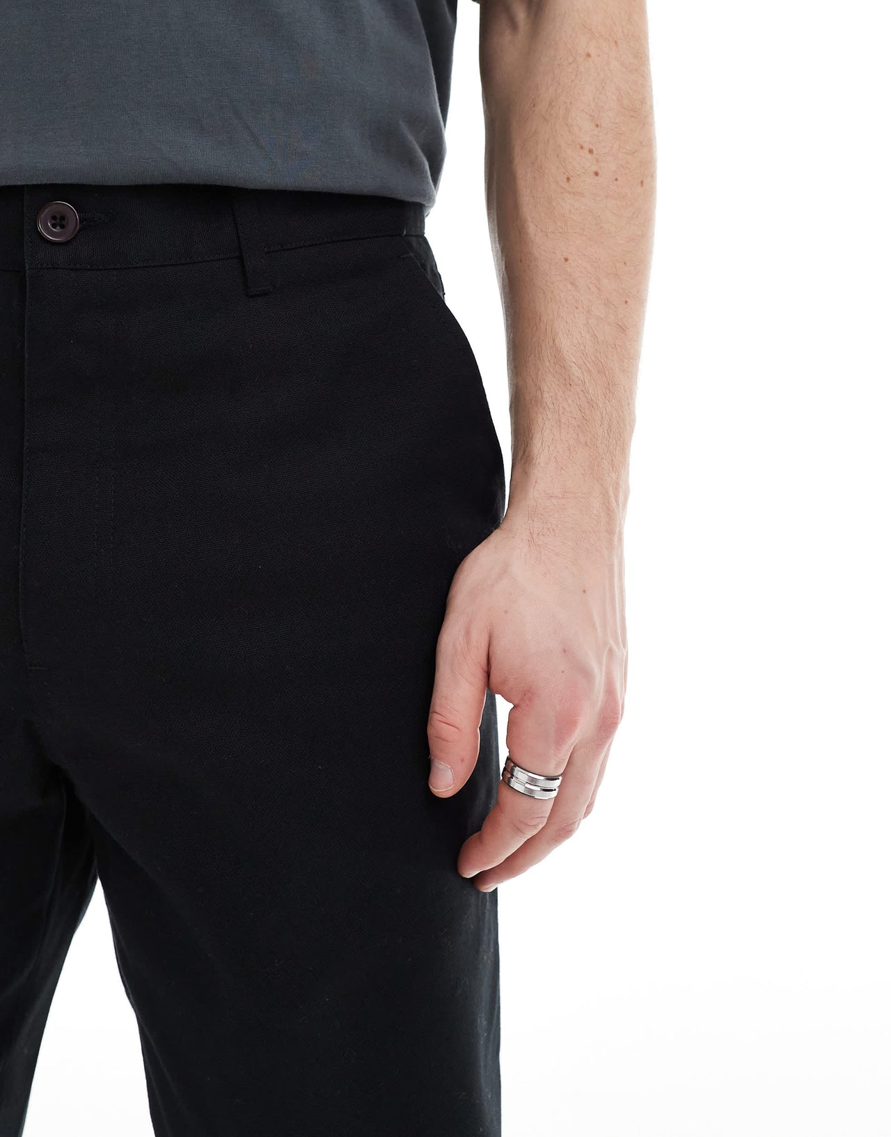 Farah hawtin canvas tapered trousers in black