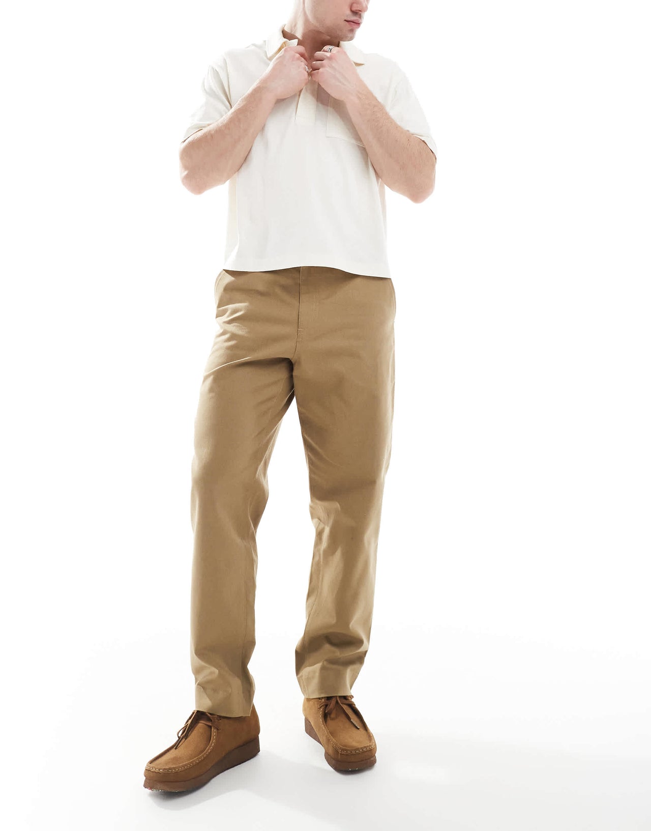 Farah hawtin canvas tapered trousers in beige