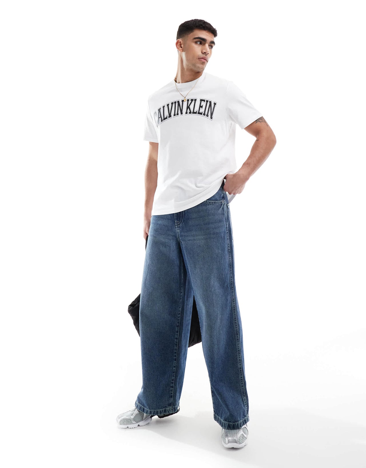 Calvin Klein Jeans  varsity logo t-shirt in white