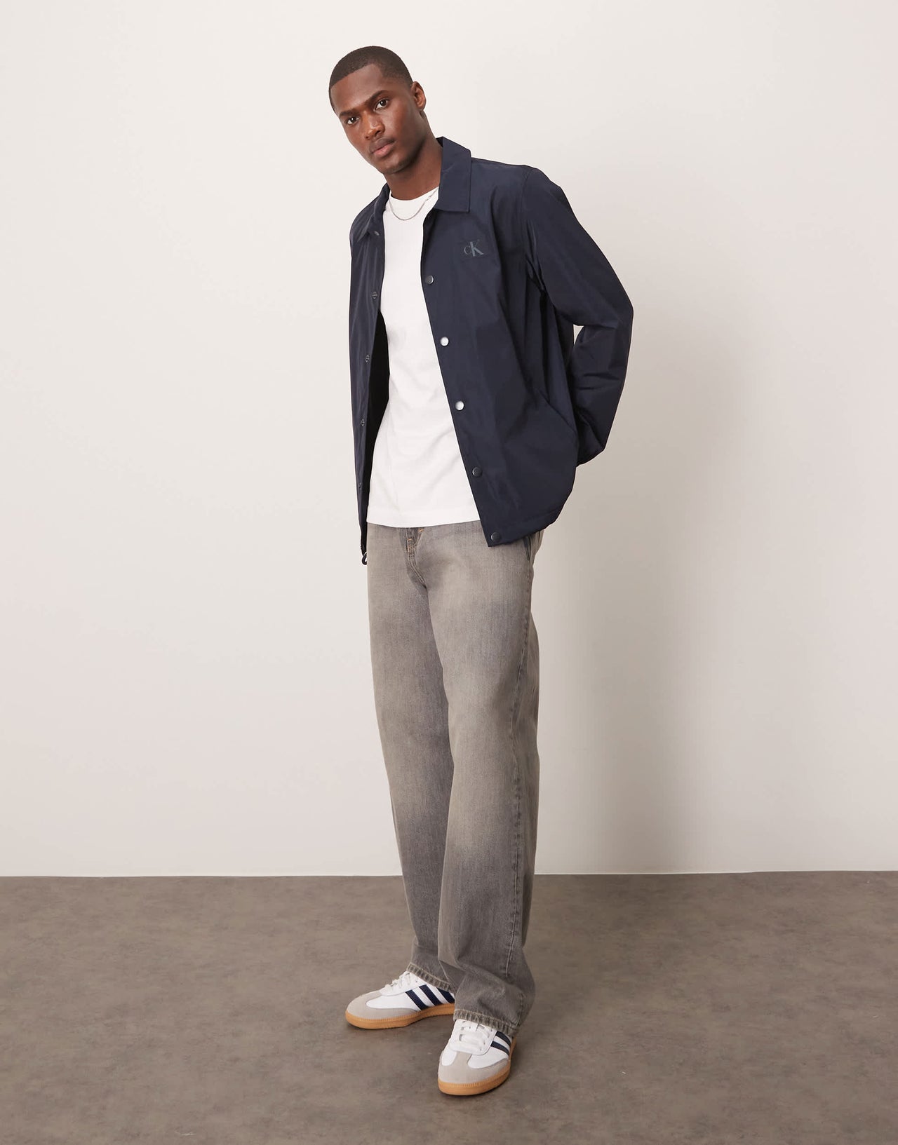 Calvin Klein Jeans nylon coach jacket in navy