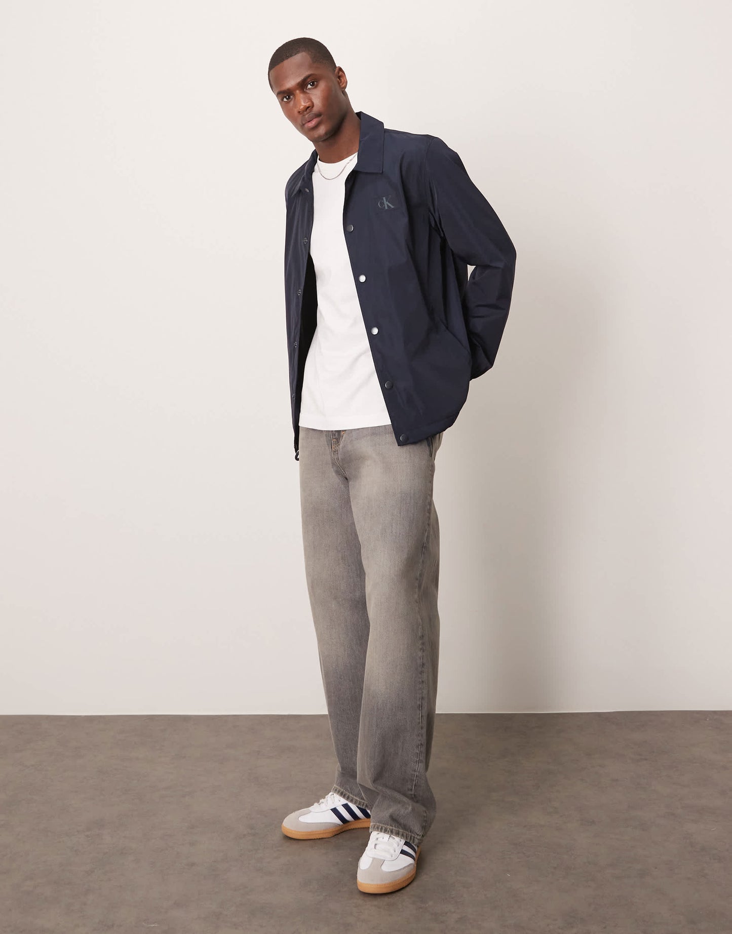 Calvin Klein Jeans nylon coach jacket in navy