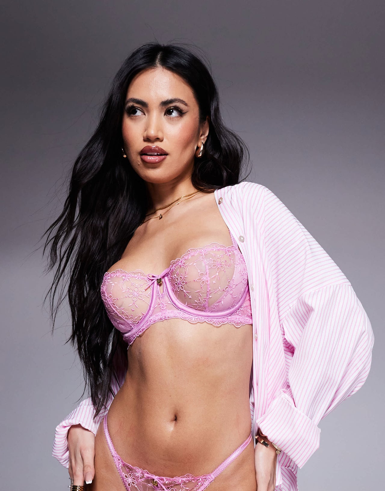 Boux Avenue Bryony broderie balconette in pink