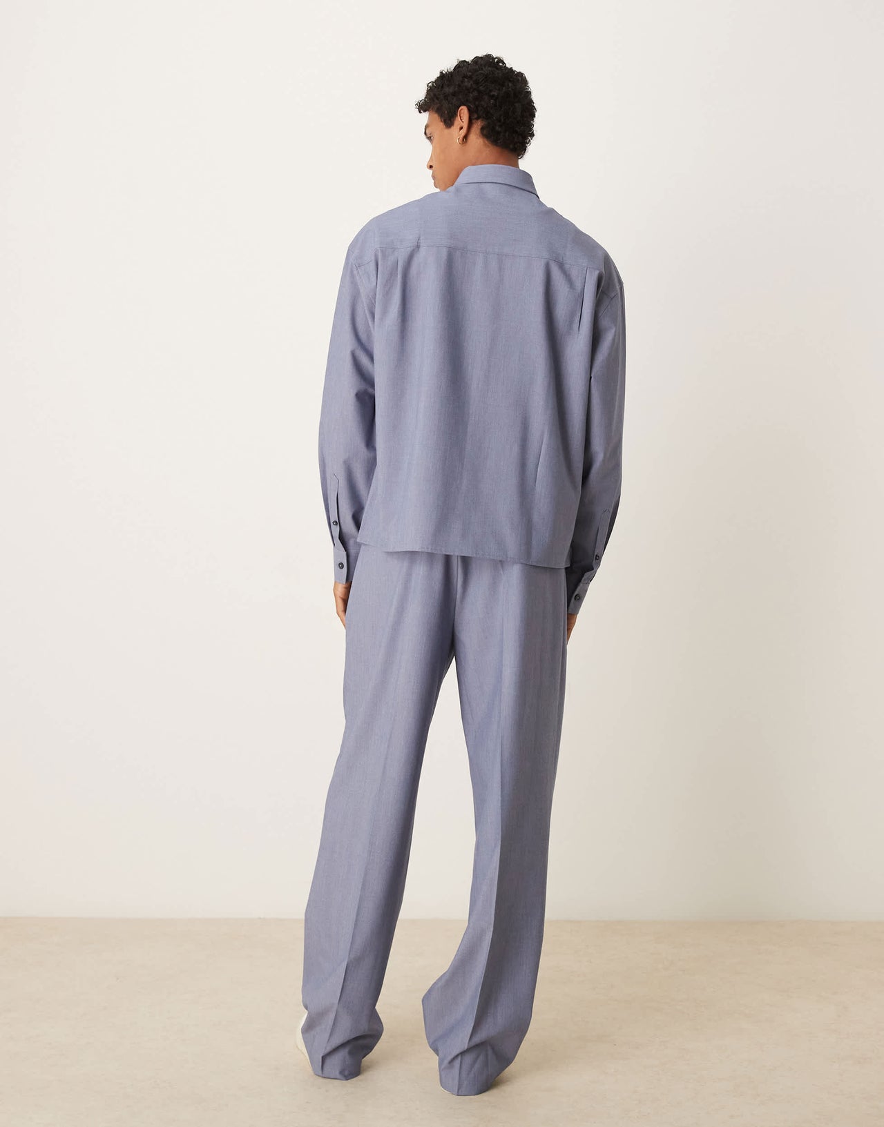 ASOS DESIGN smart co-ord wide leg trousers with triple pleats in light blue