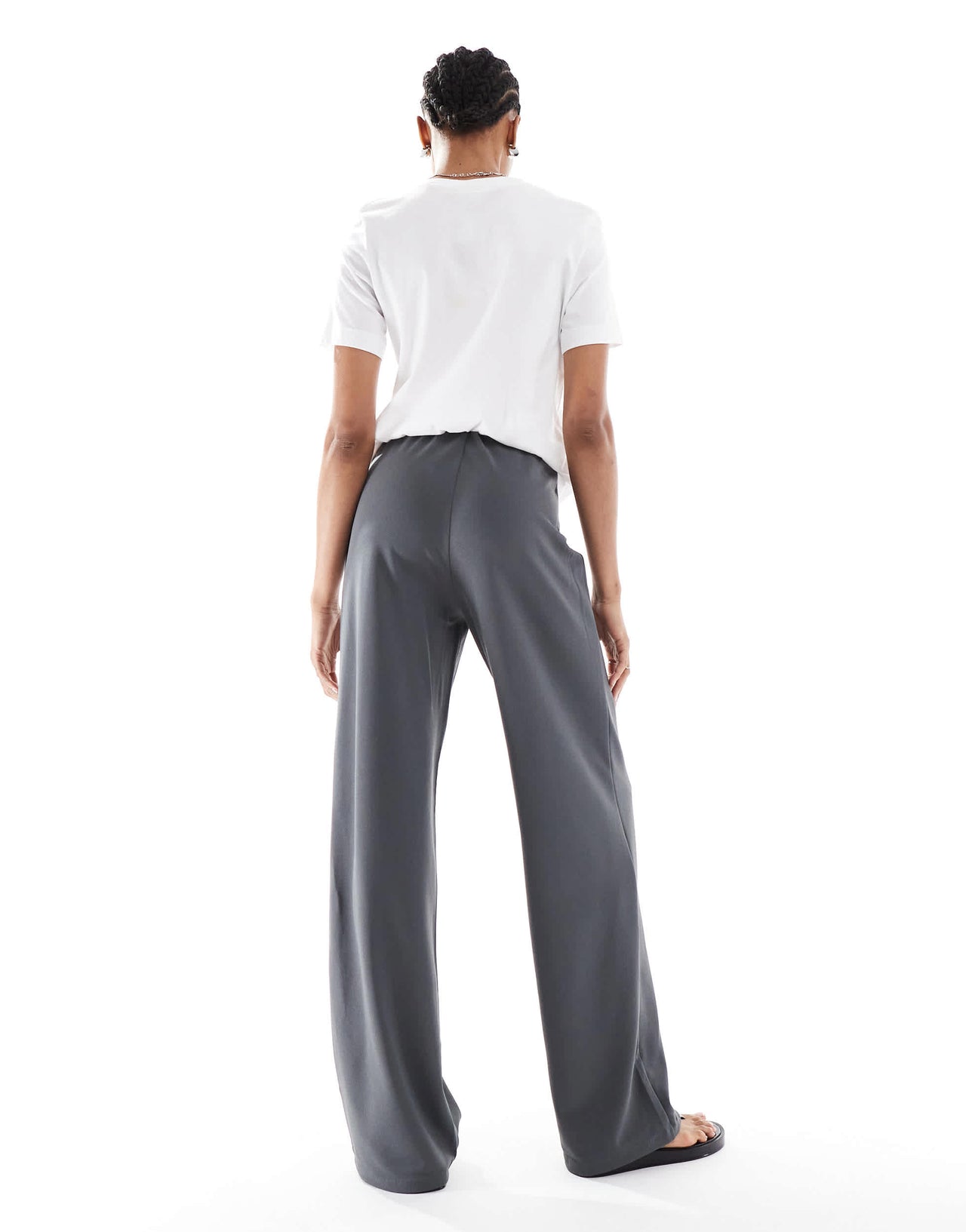 Vero Moda Tall loose pull on trousers in grey pinstripe