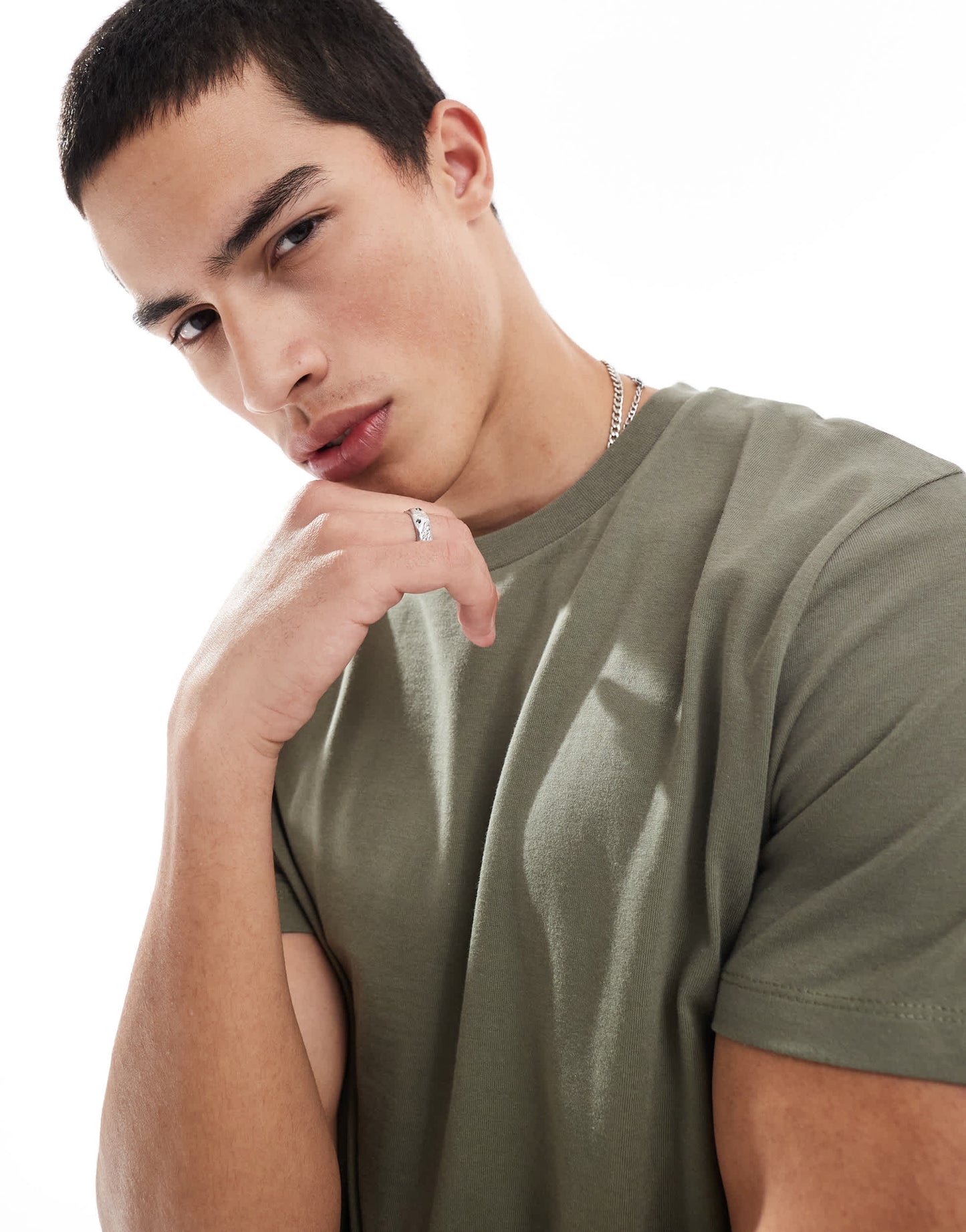 ASOS DESIGN essentials 2 pack crew neck t-shirts in khaki and black