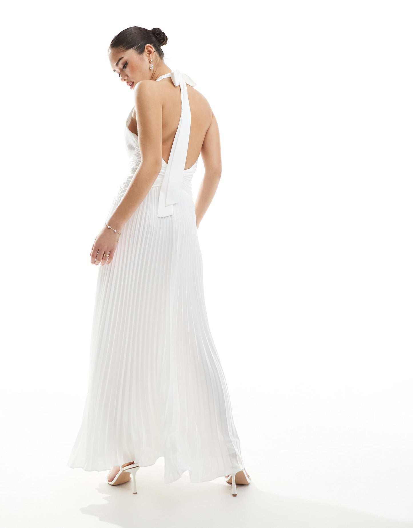 Ever New Bridal knot front pleated maxi dress in ivory