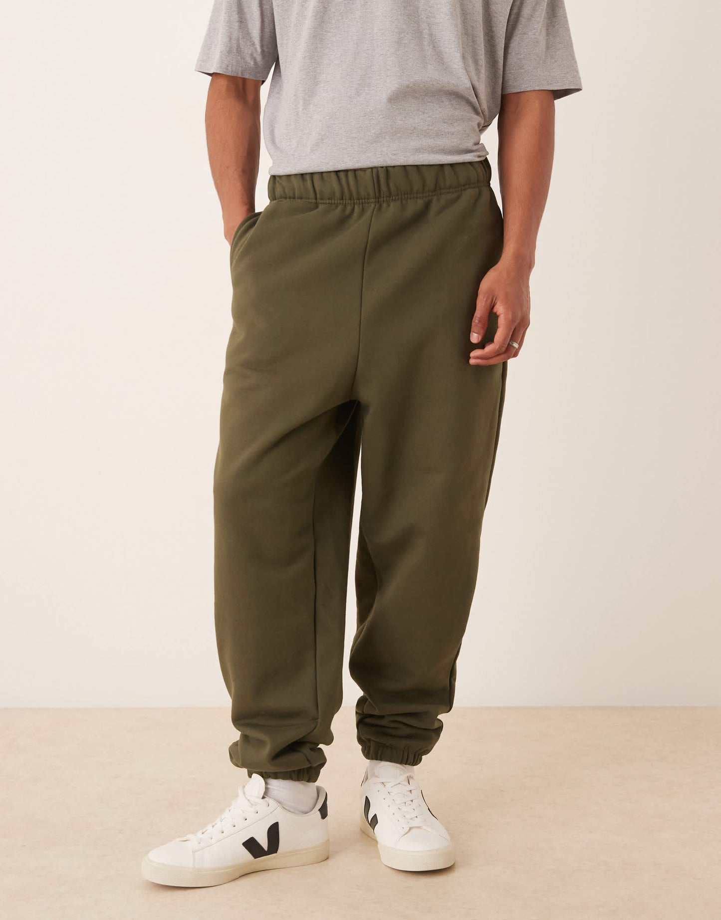 ASOS DESIGN premium heavyweight oversized joggers in 400gsm in dark green - DGREEN