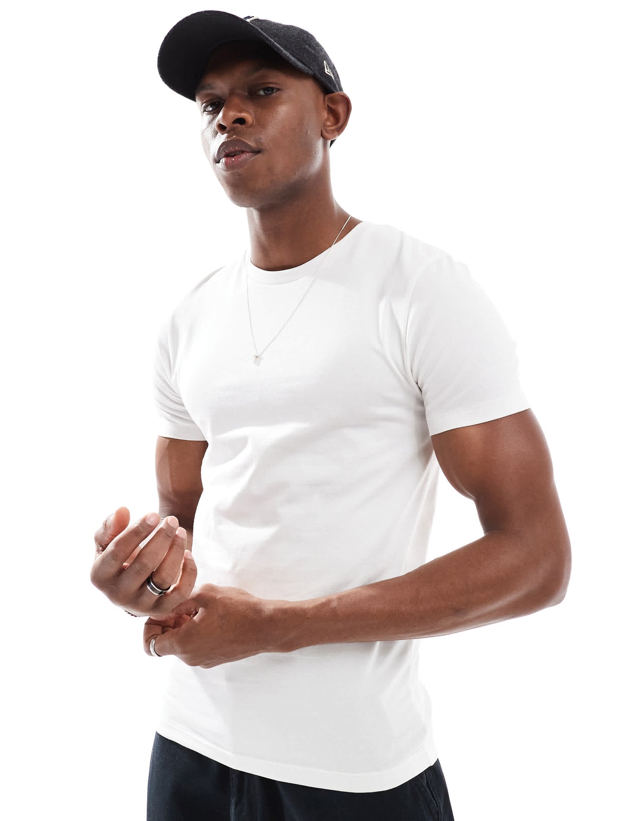 ASOS DESIGN Essentials muscle fit t-shirt in cream