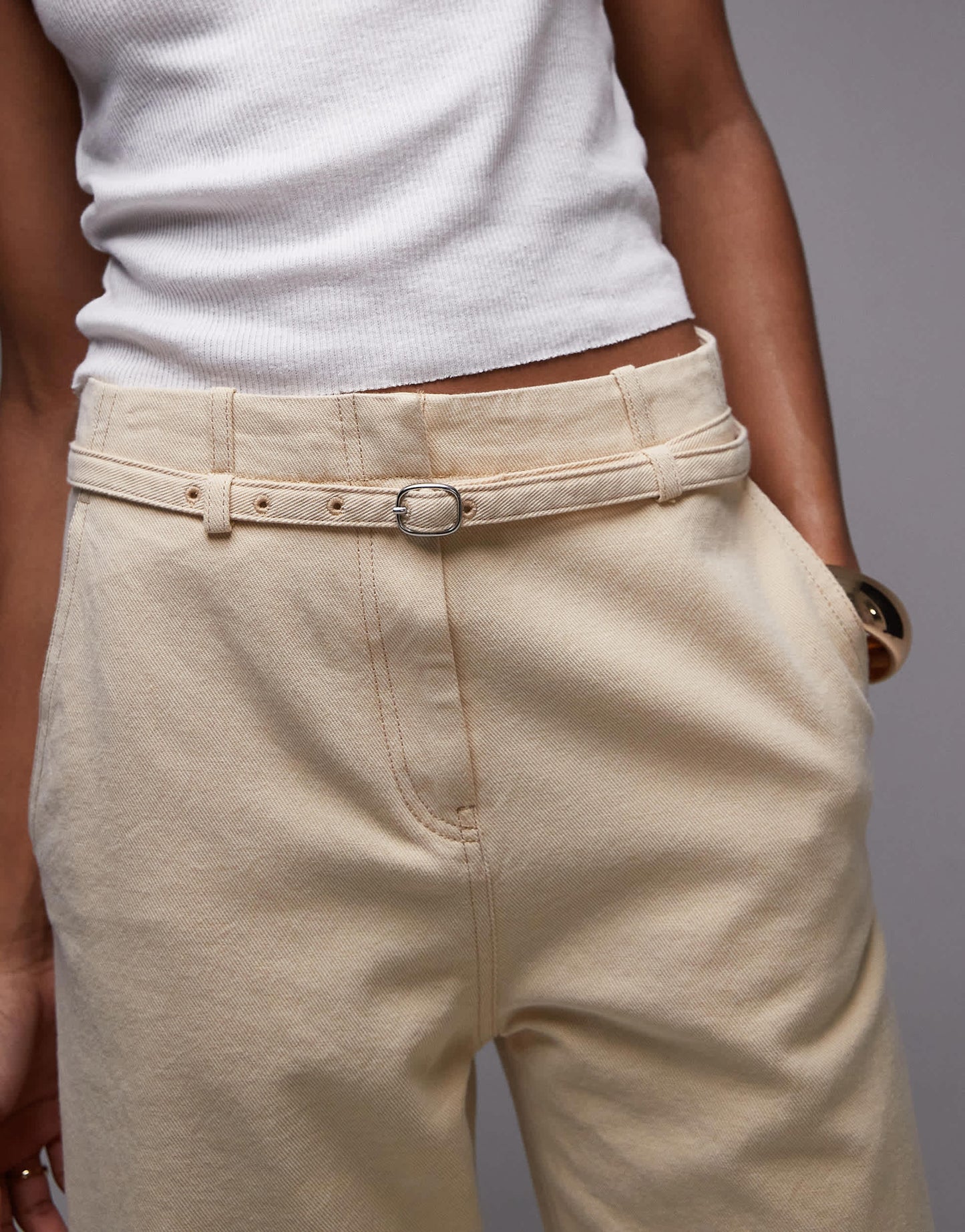 & Other Stories co-ord tailored relaxed straight fit trousers in buttermilk yellow