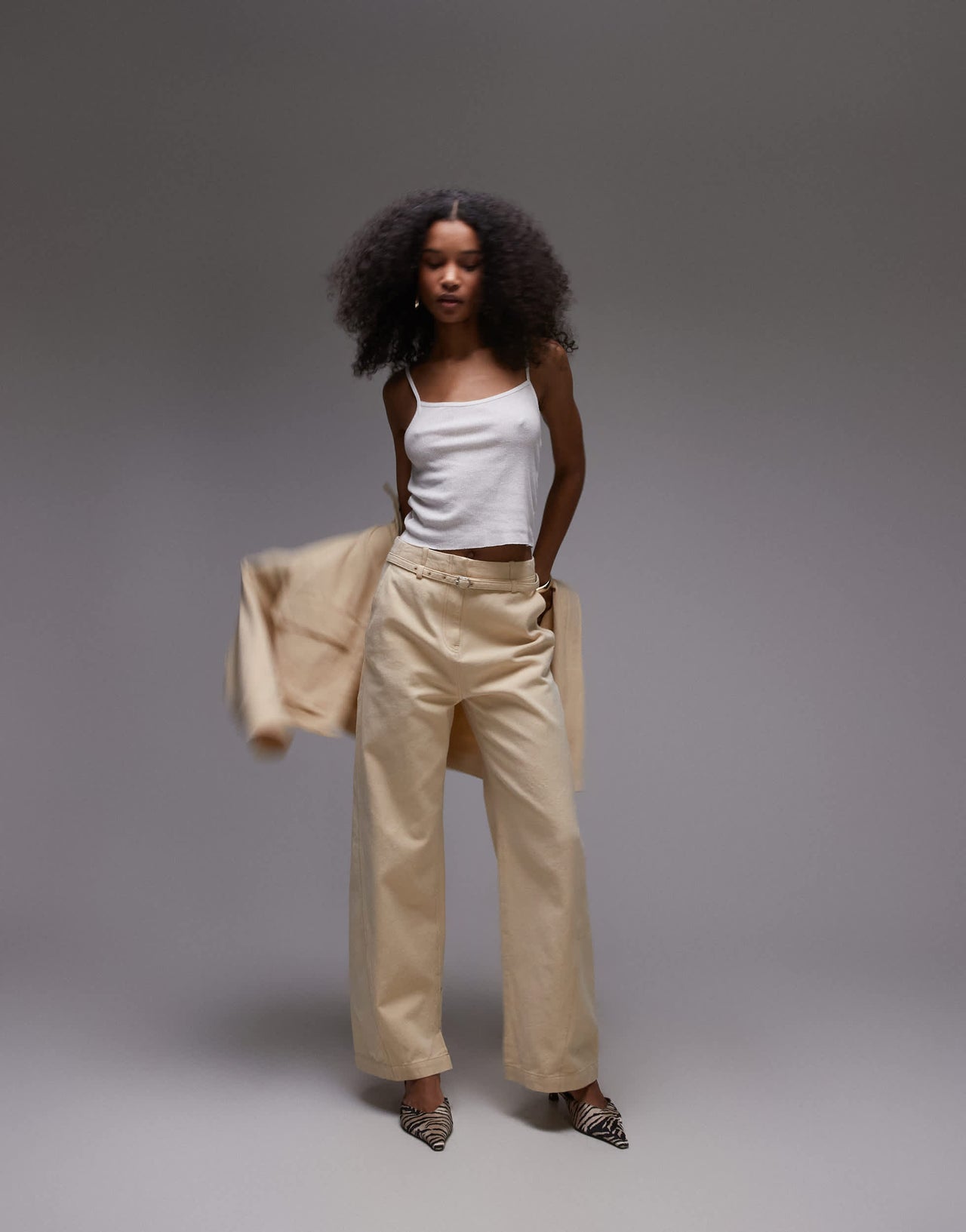 & Other Stories co-ord tailored relaxed straight fit trousers in buttermilk yellow