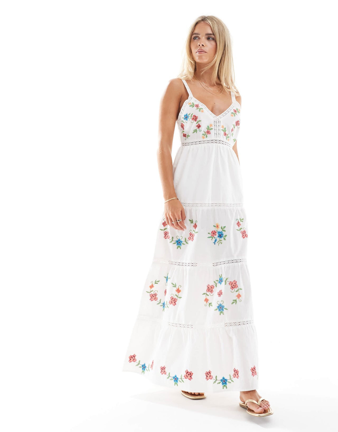 Miss Selfridge Petite embroidered heritage maxi dress