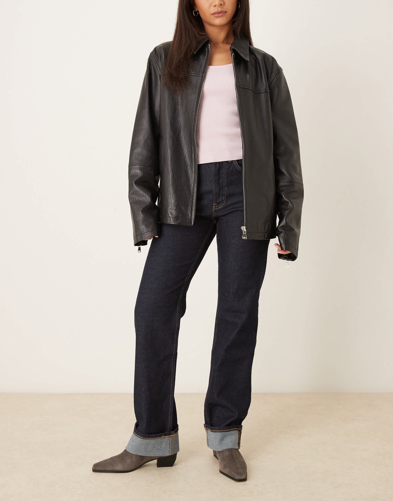 Gina Tricot co-ord mid rise relaxed straight leg jeans in rinse wash indigo