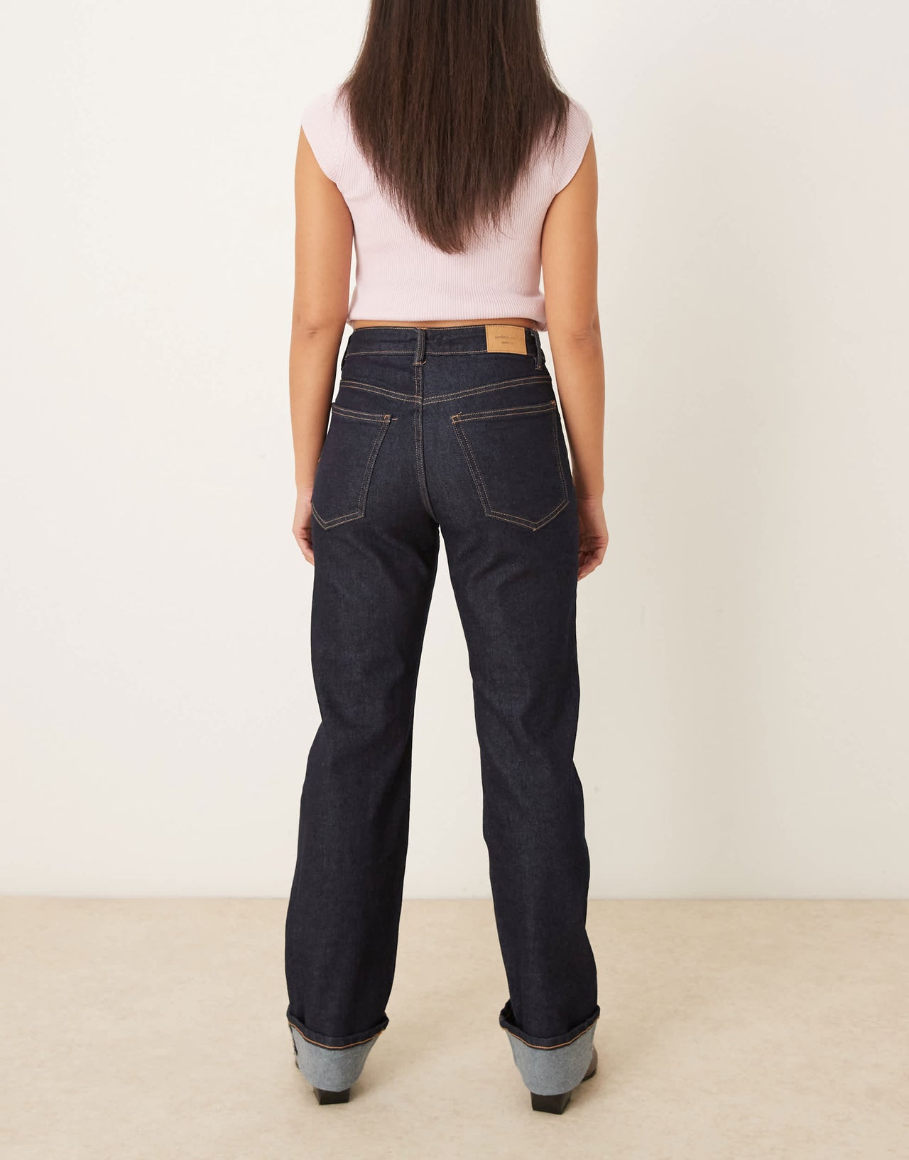 Gina Tricot co-ord mid rise relaxed straight leg jeans in rinse wash indigo