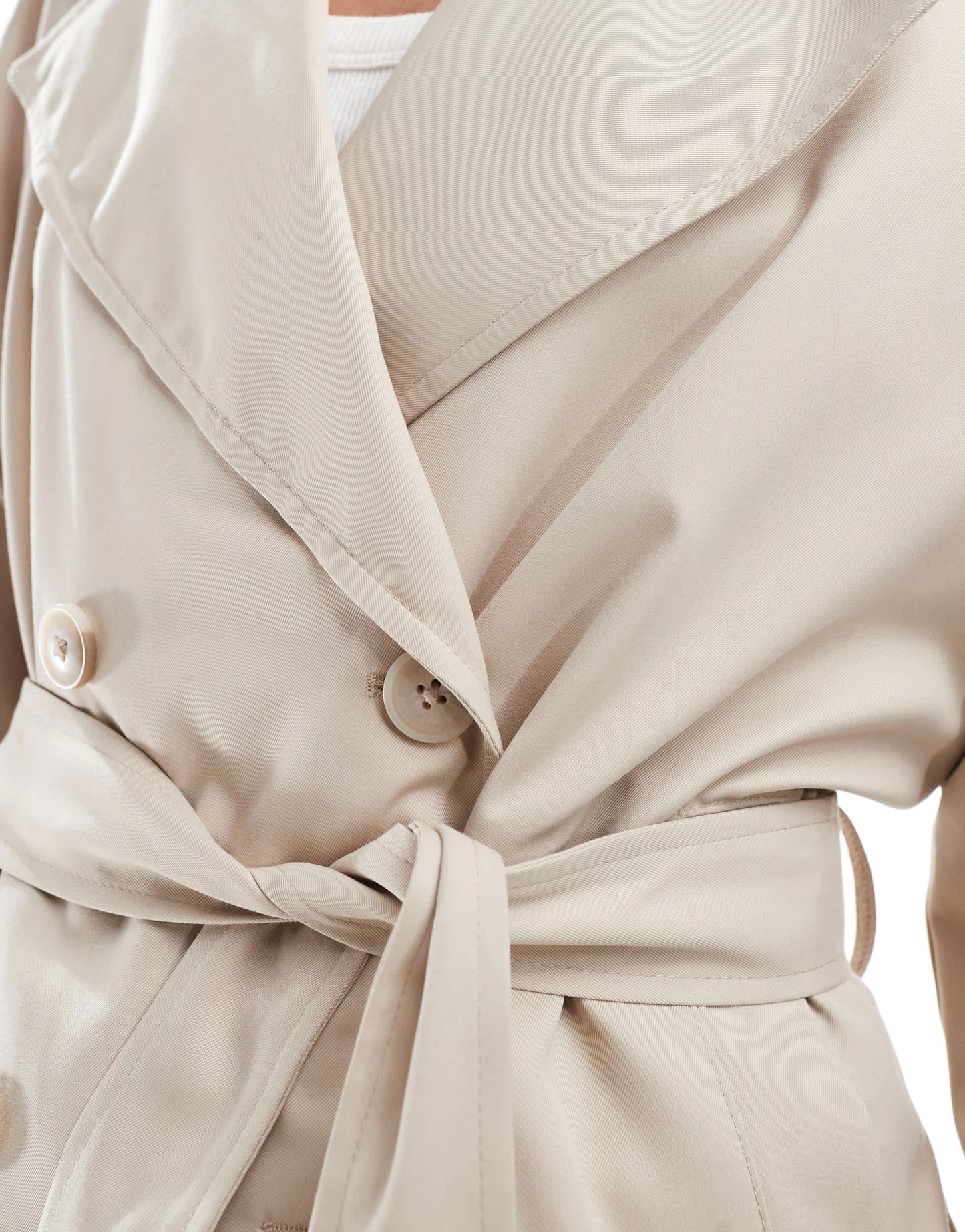 Stradivarius cropped trench jacket in ecru