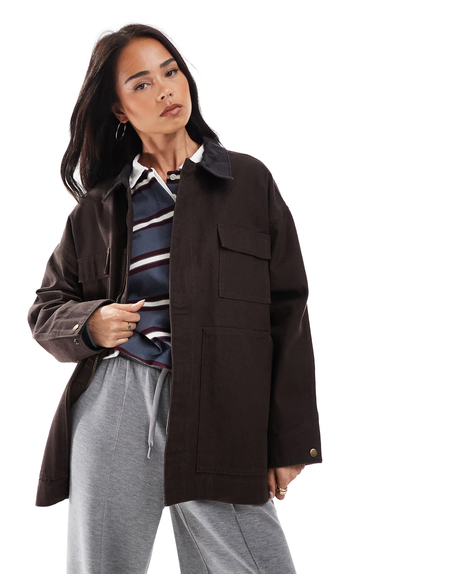 Stradivarius STR barn jacket in brown