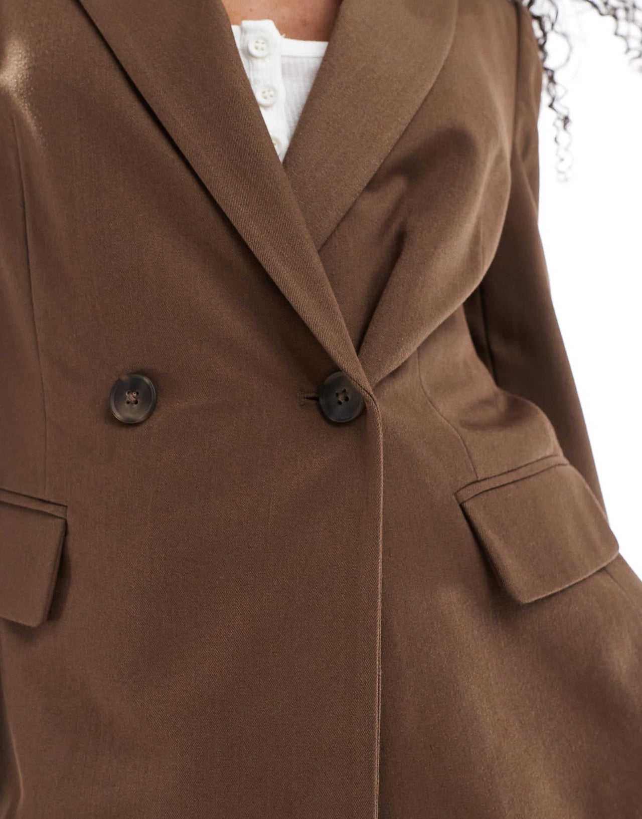 Stradivarius fitted blazer in brown