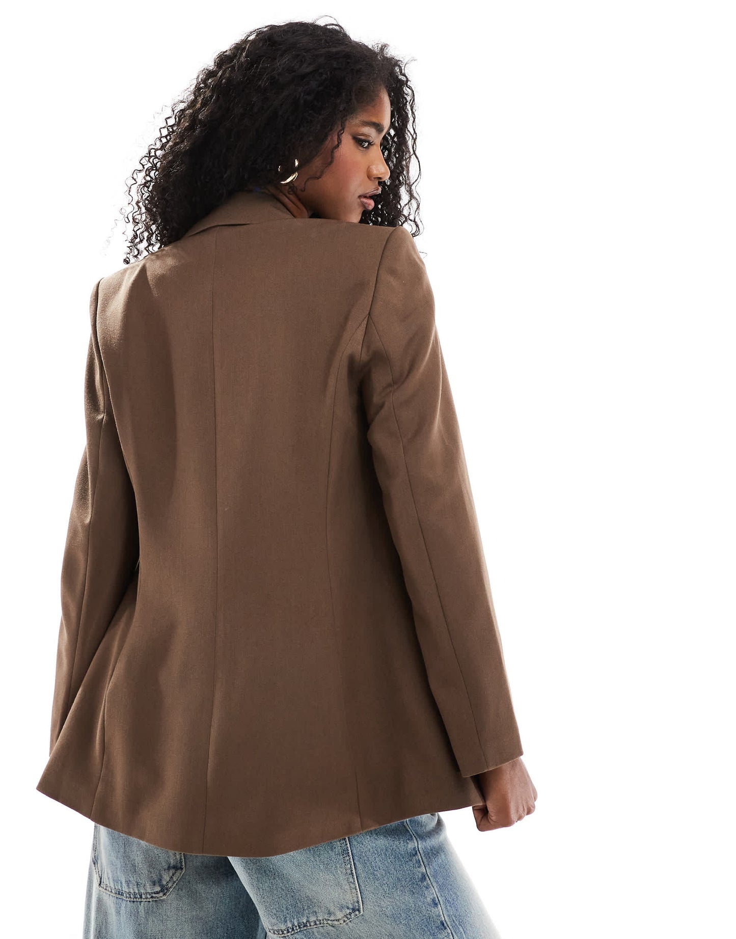 Stradivarius fitted blazer in brown