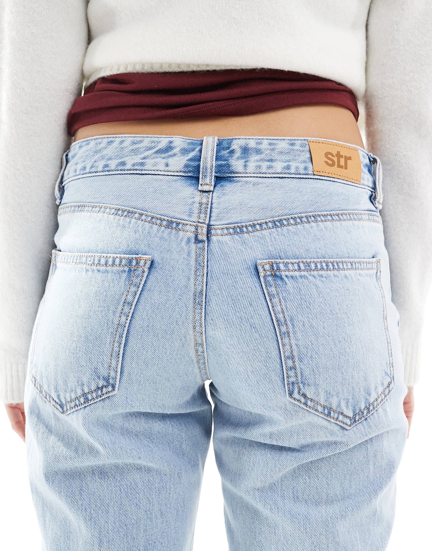 Stradivarius STR low waist straight jean in light wash