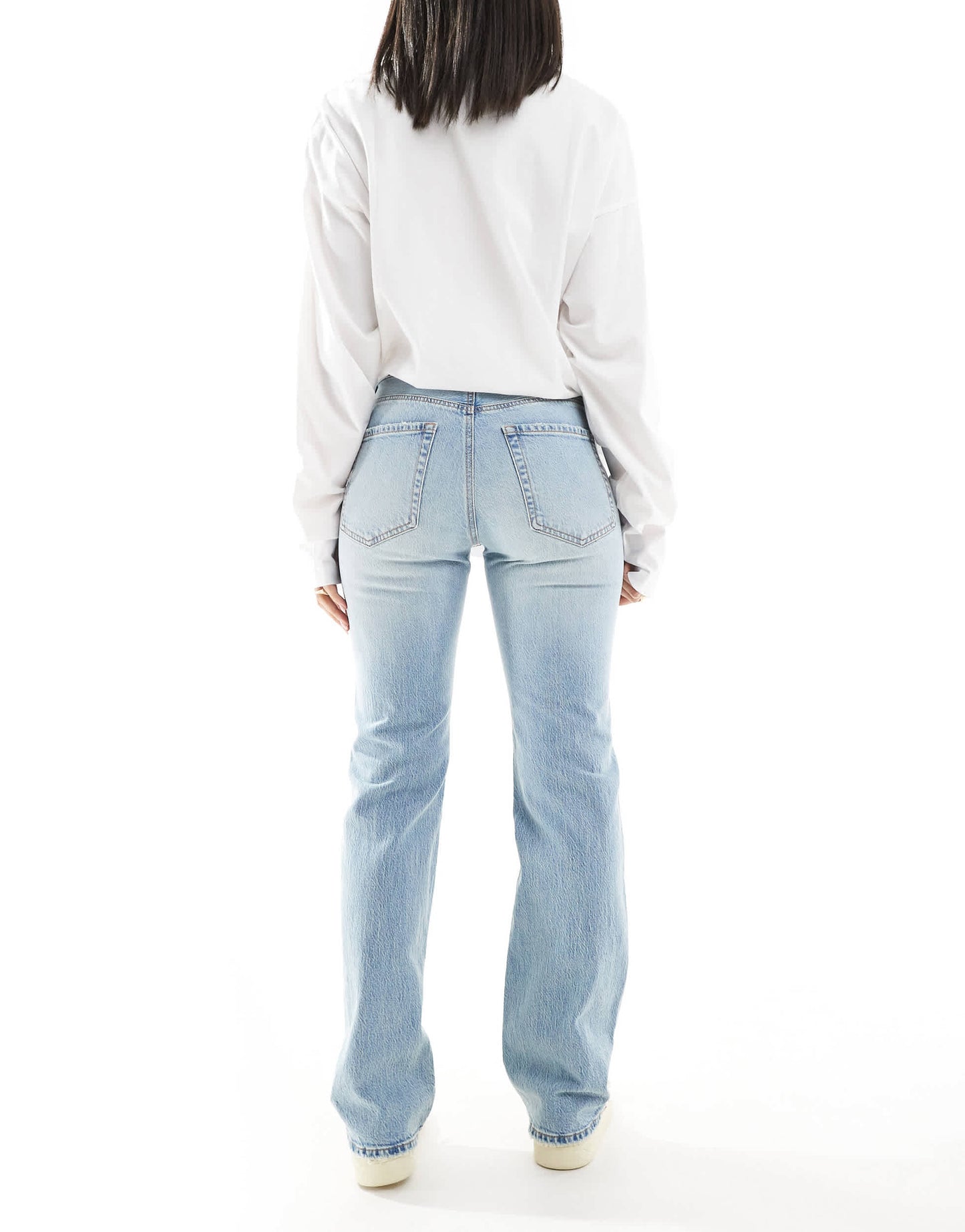 Stradivarius D98 straight leg jeans in light blue wash