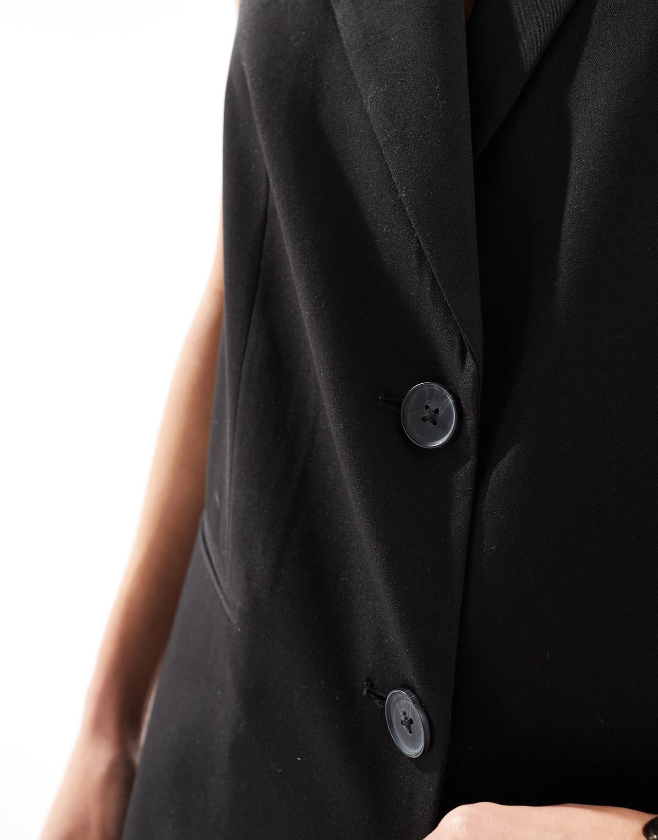 Stradivarius longline waistcoat in black