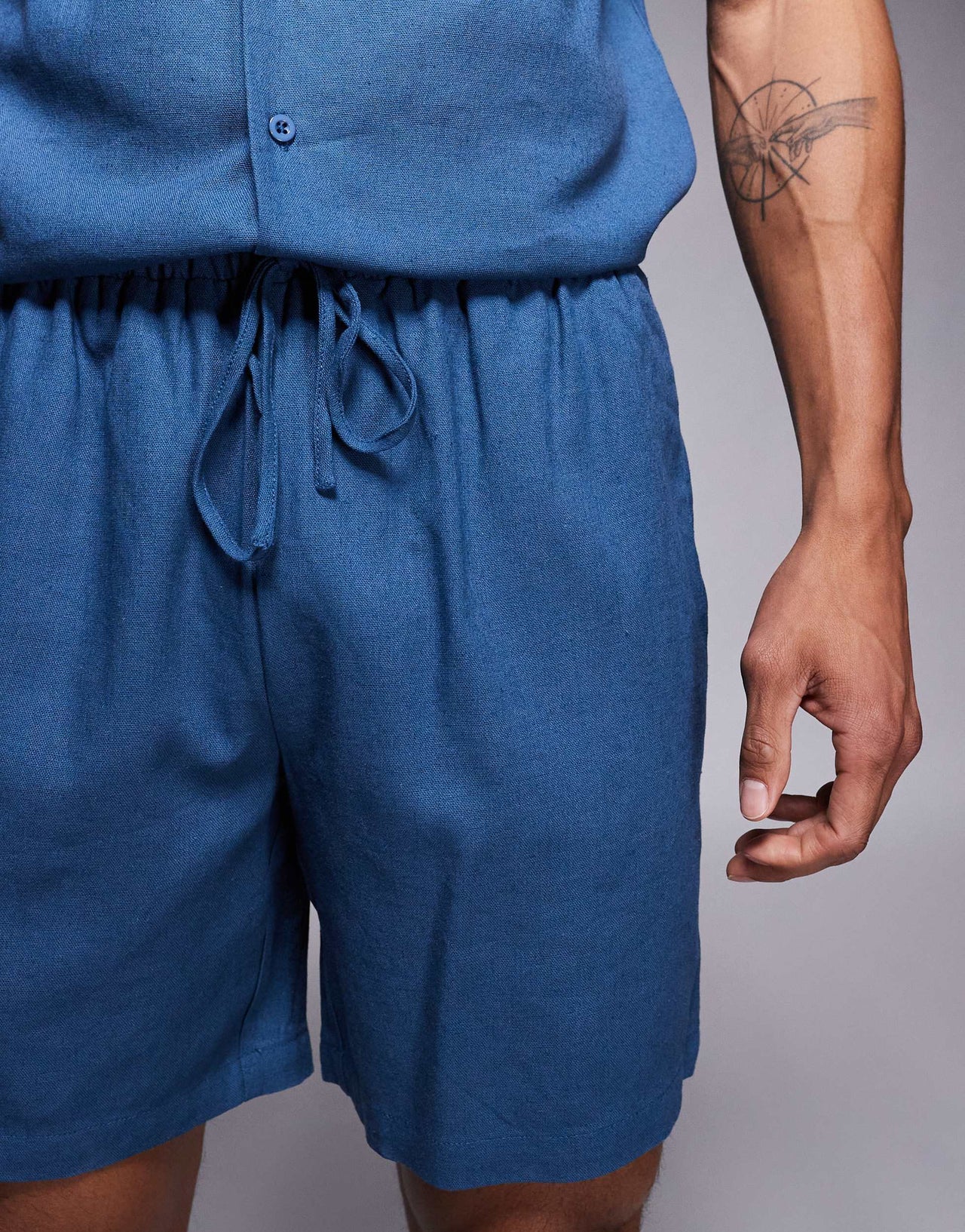 South Beach drawstring beach shorts in navy blue