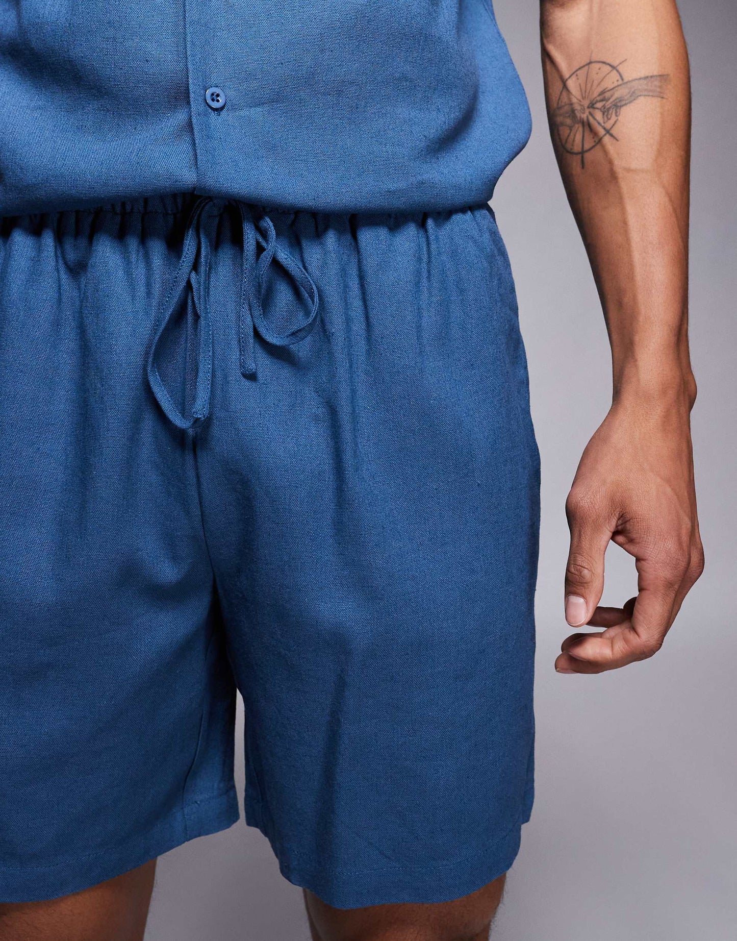 South Beach drawstring beach shorts in navy blue